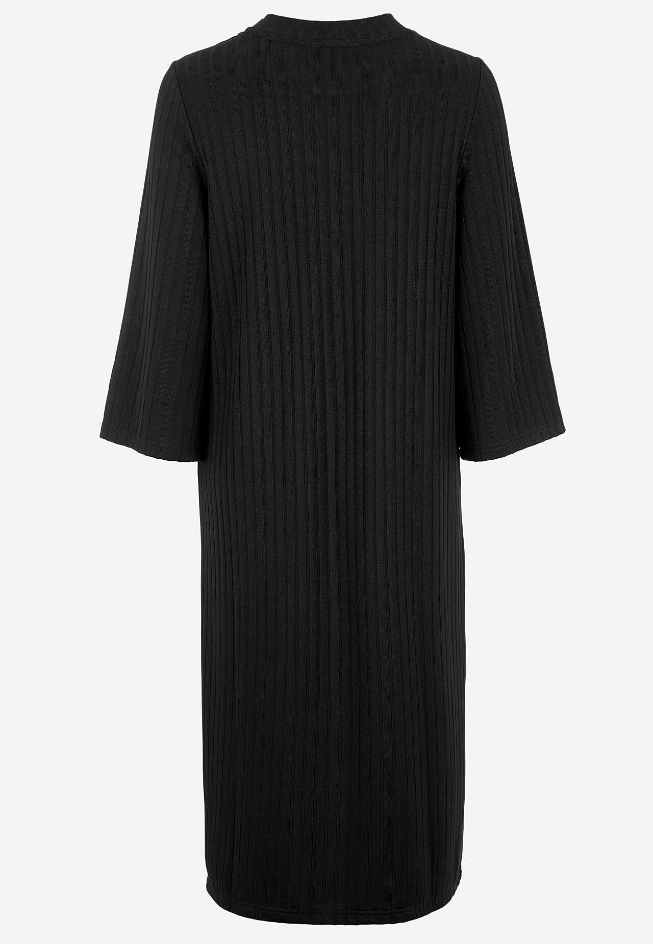 Ribbed jersey dress with high slit