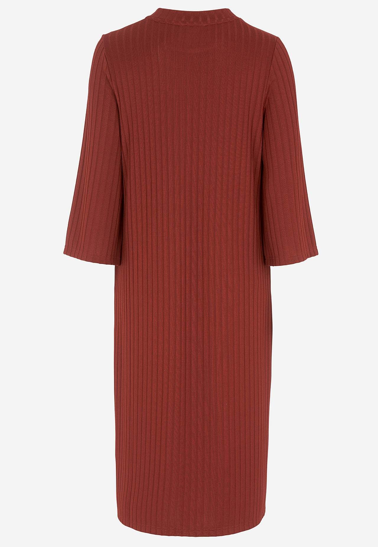 Ribbed jersey dress with high slit