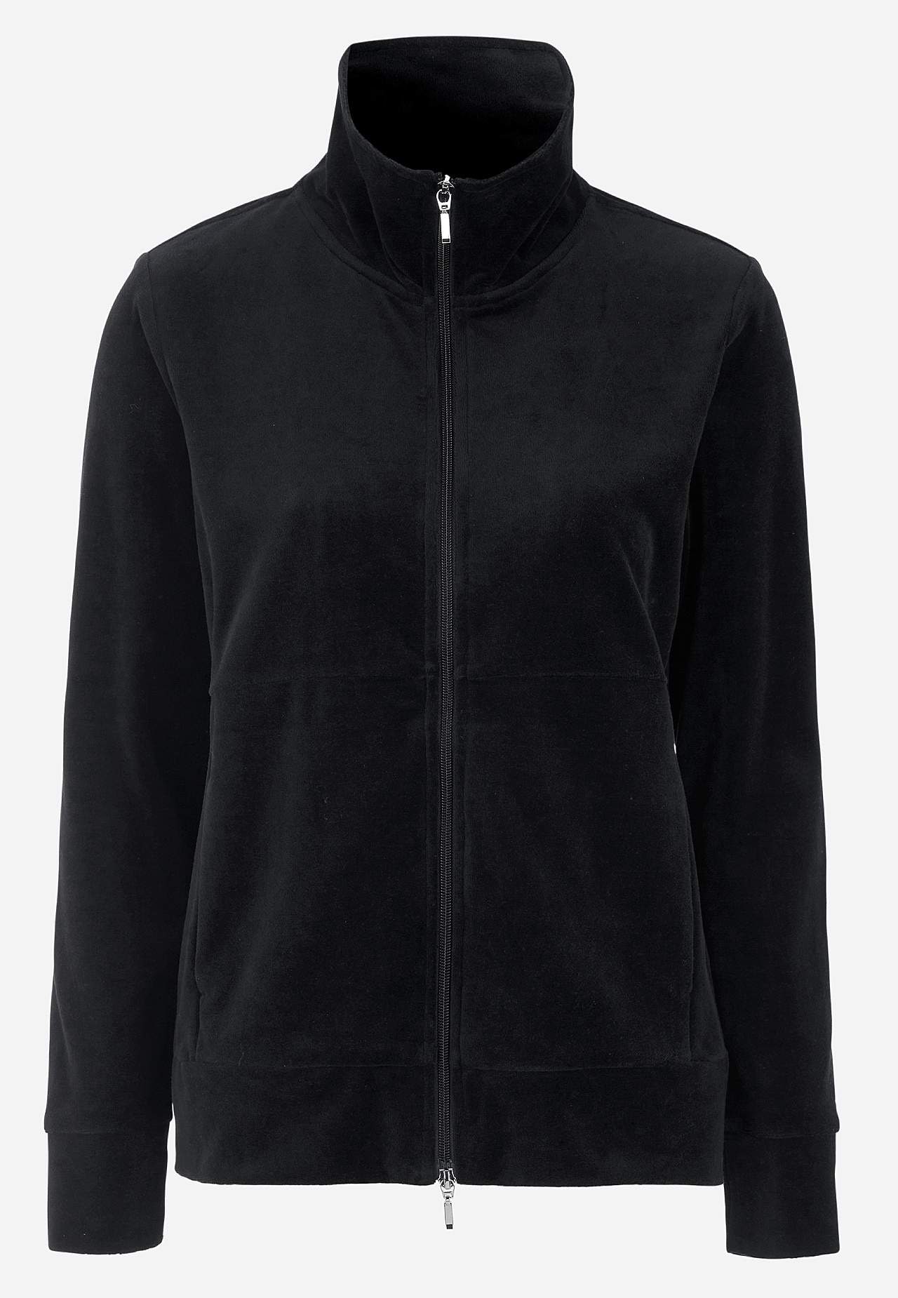 Velour jacket with zip