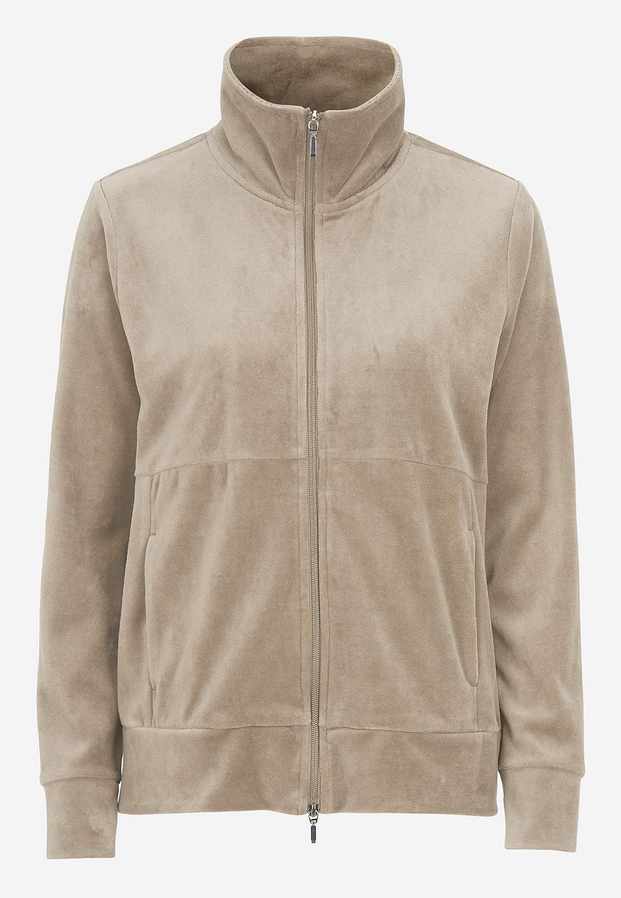 Velour jacket with zip