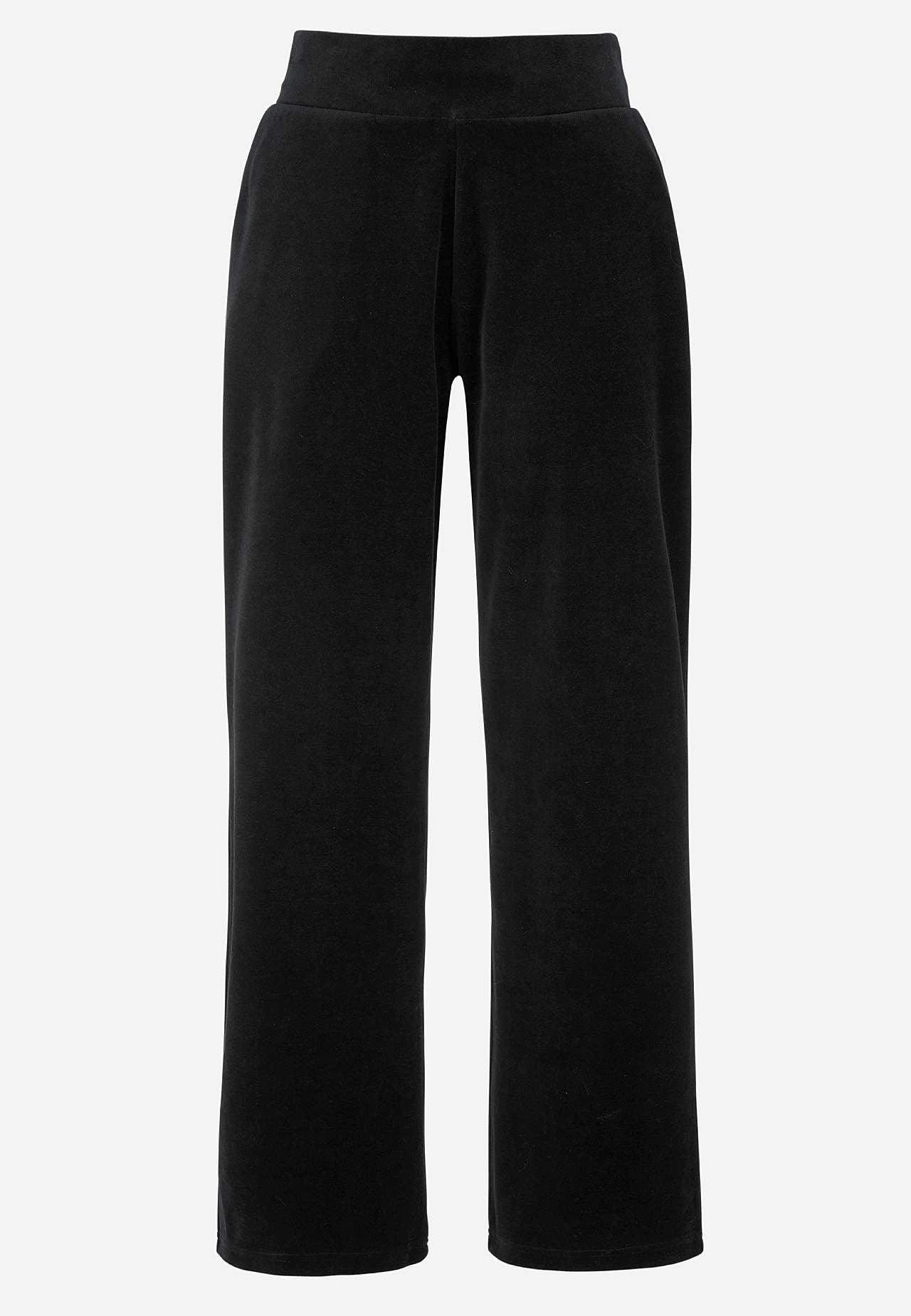 Wide velour trousers