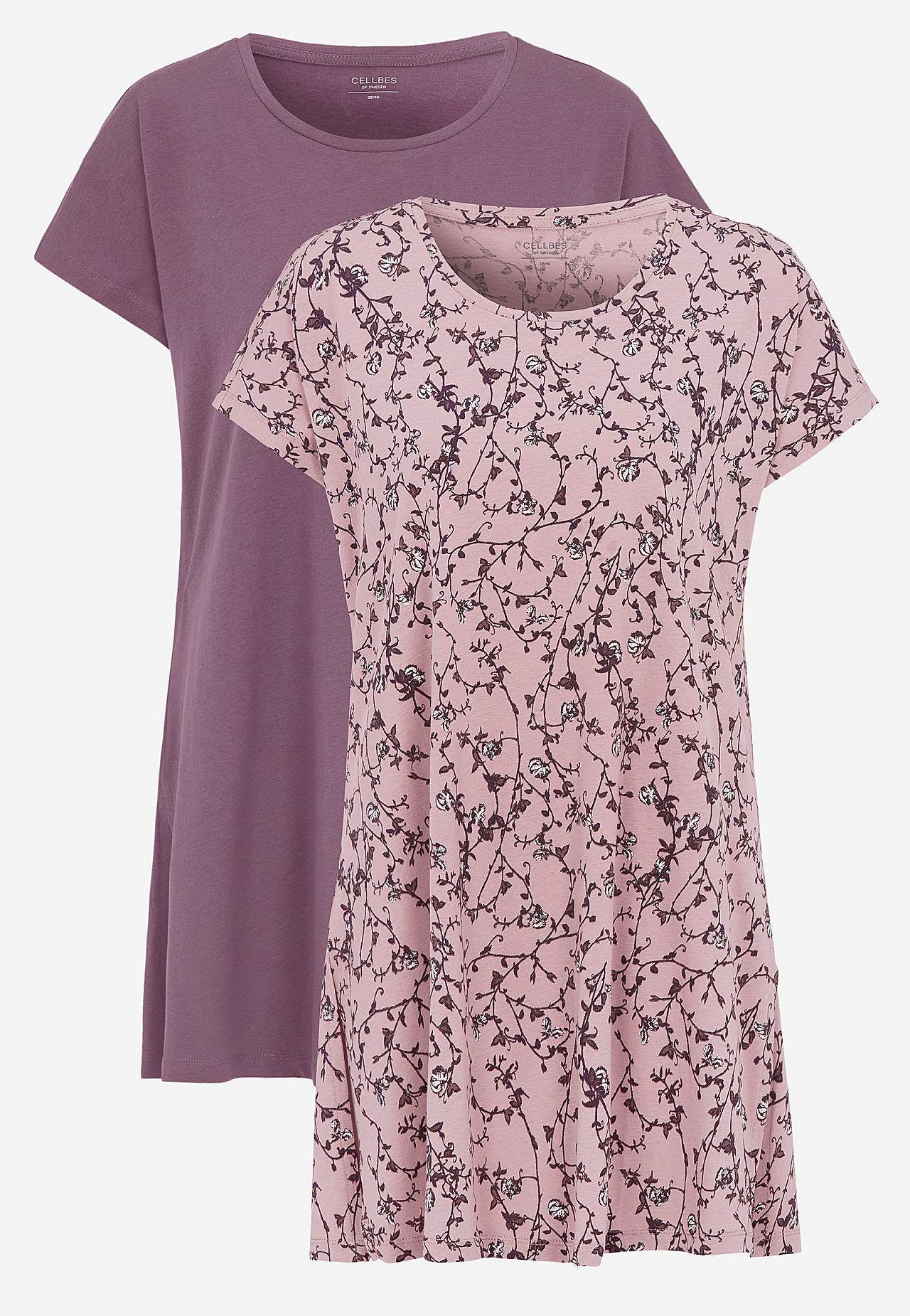 Short-sleeved nightgown 2-pack
