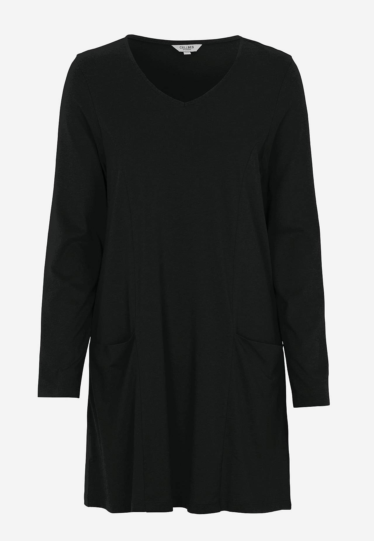 V-neck jersey tuniq with pockets