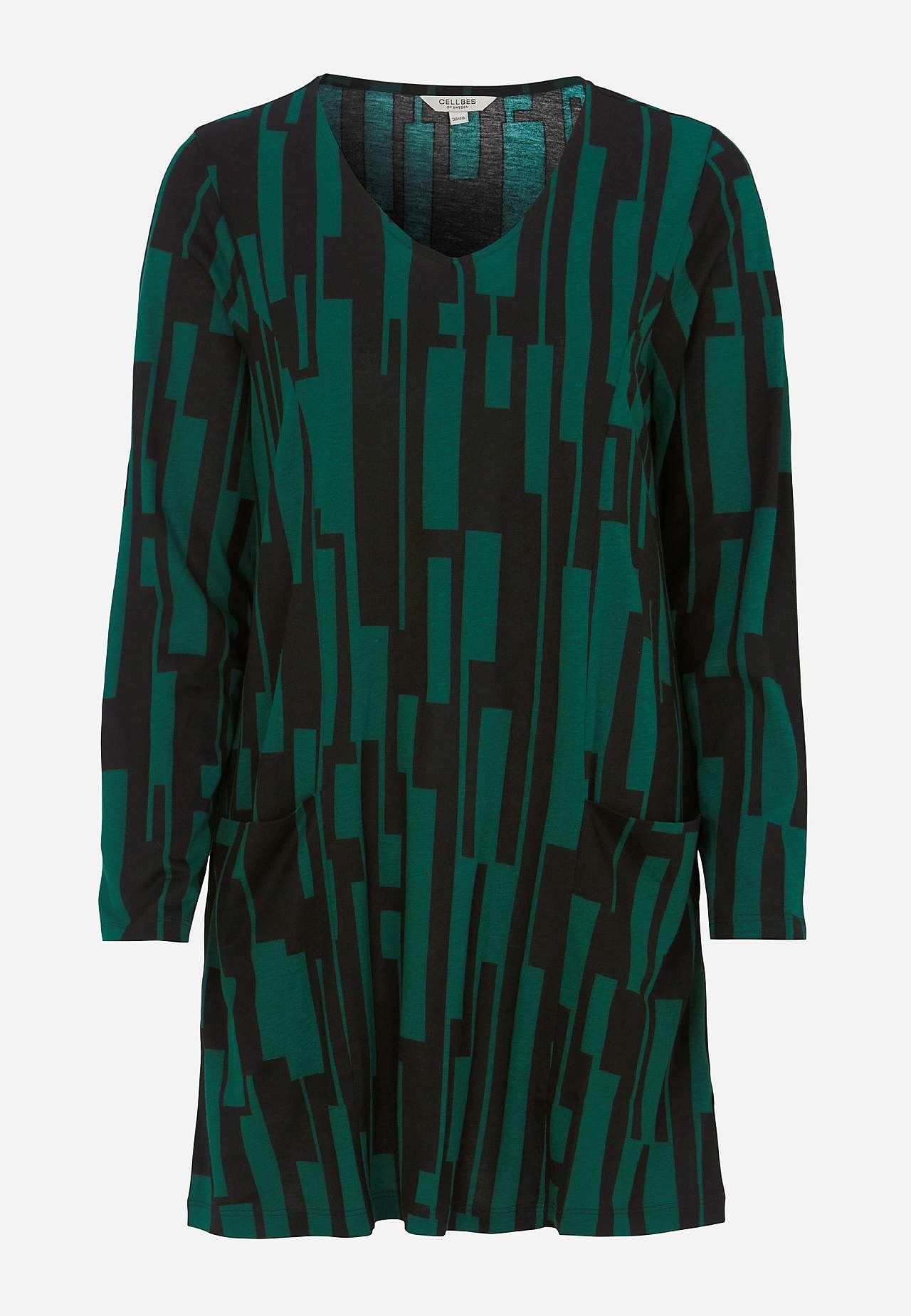 V-neck jersey tuniq with pockets