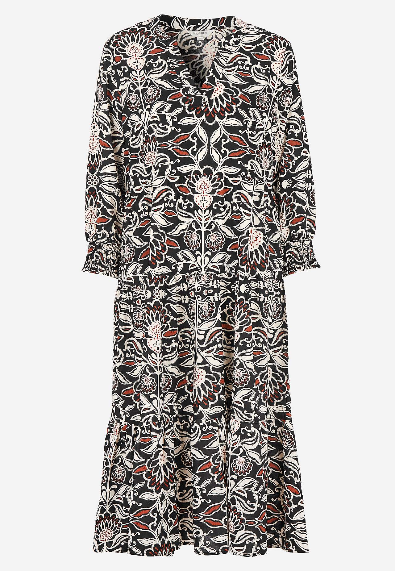Dress with flounces