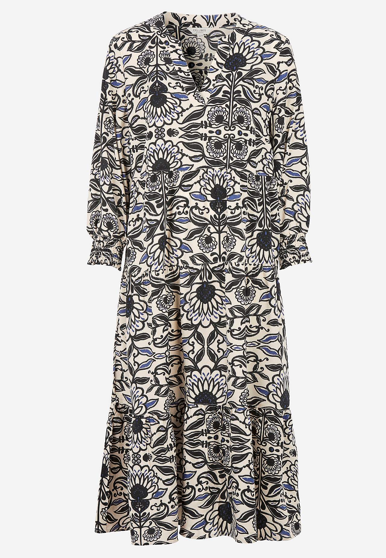 Dress with flounces
