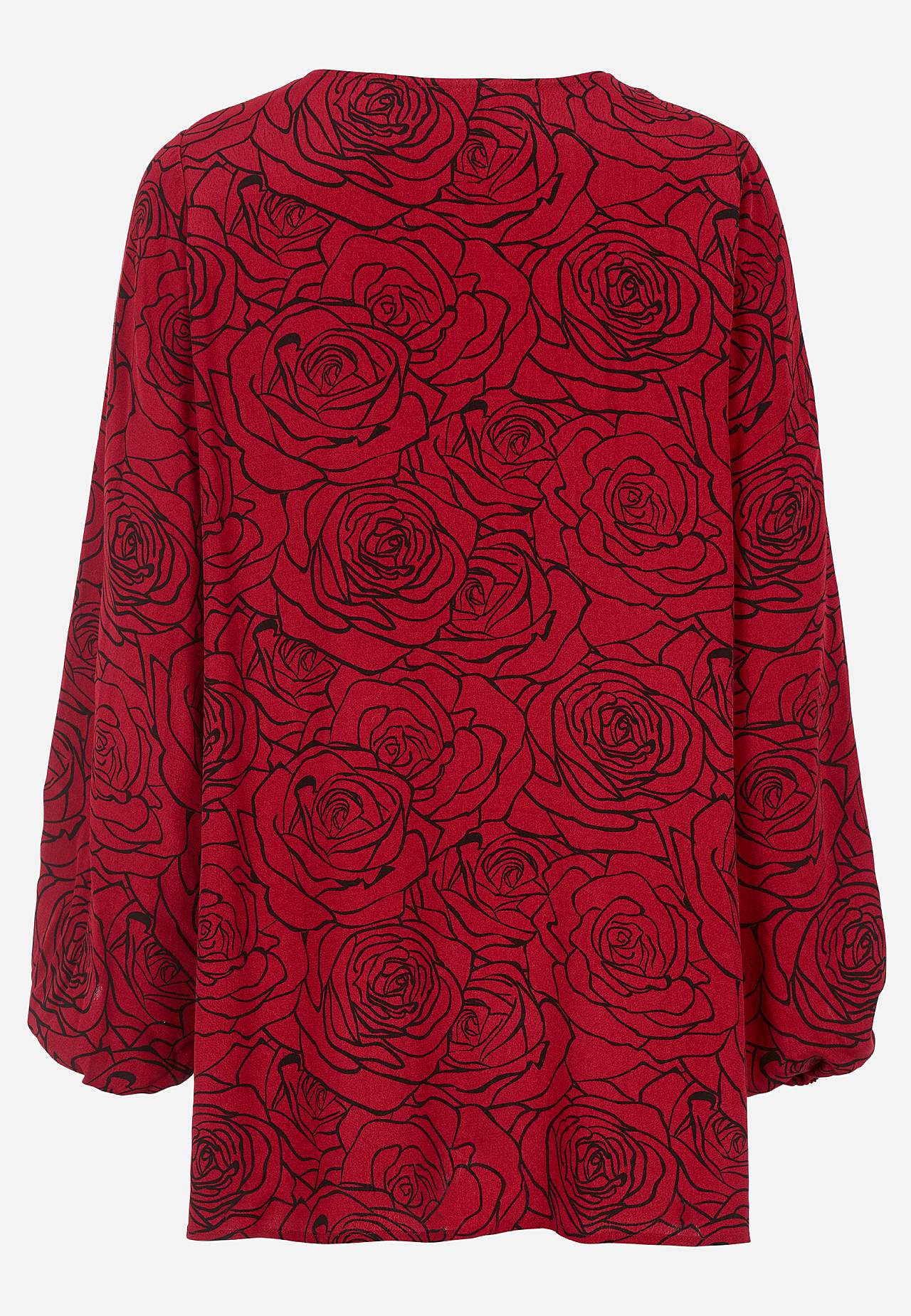 Blouse in viscose with a flower pattern