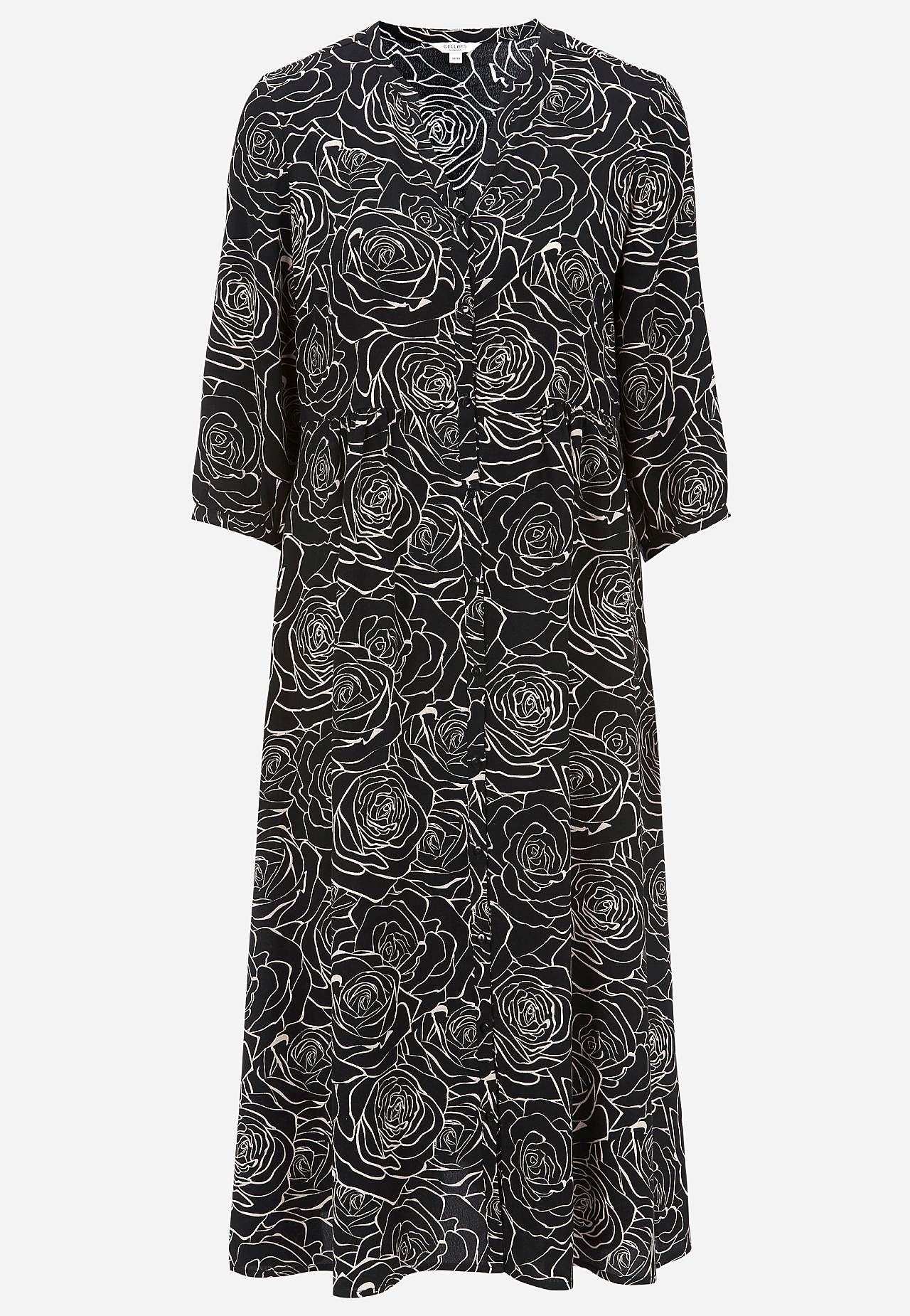 Dress in viscose with a flower pattern