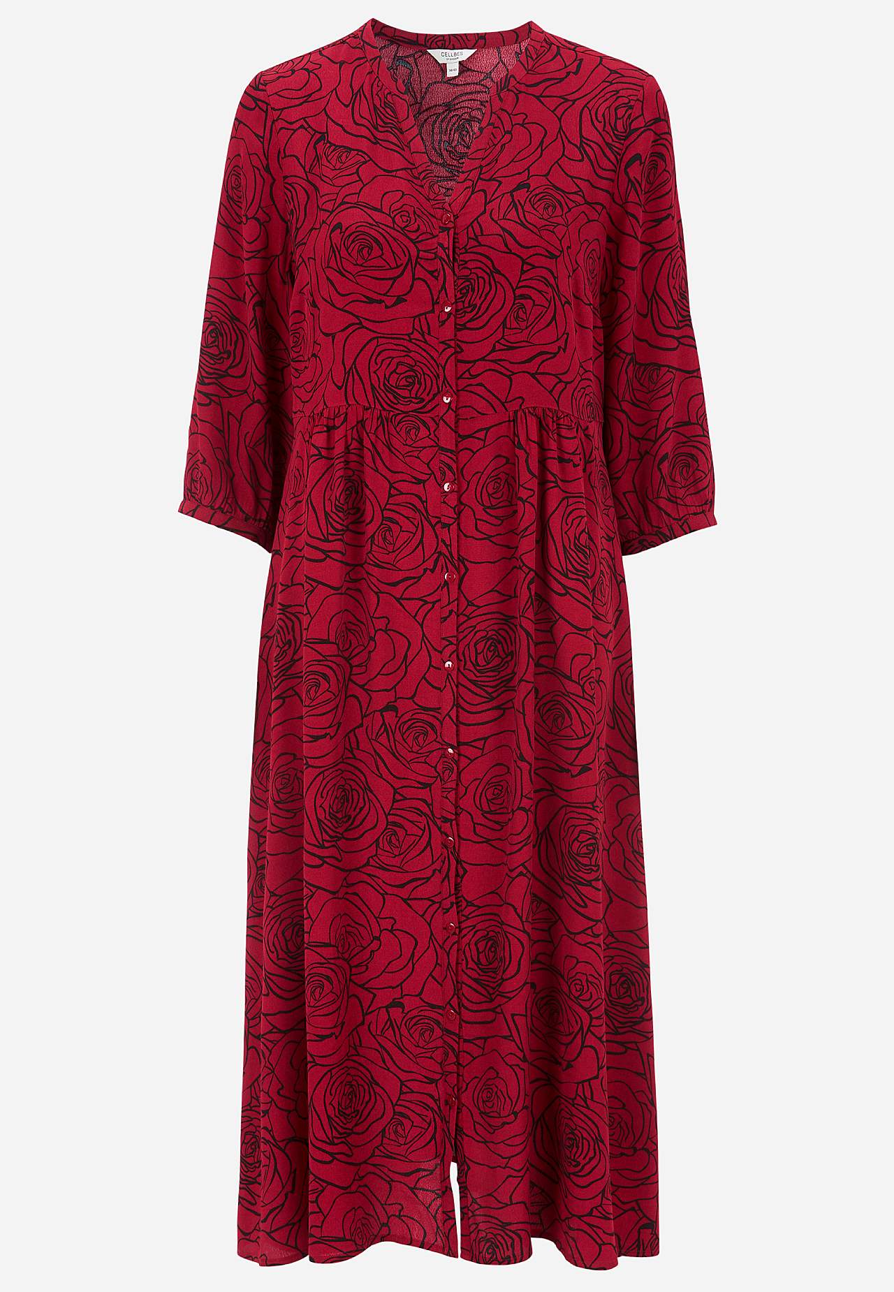 Dress in viscose with a flower pattern