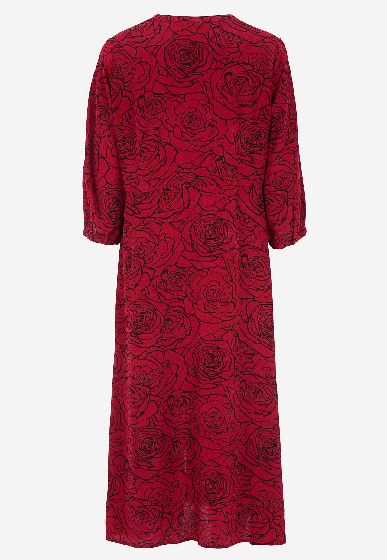 Dress in viscose with a flower pattern