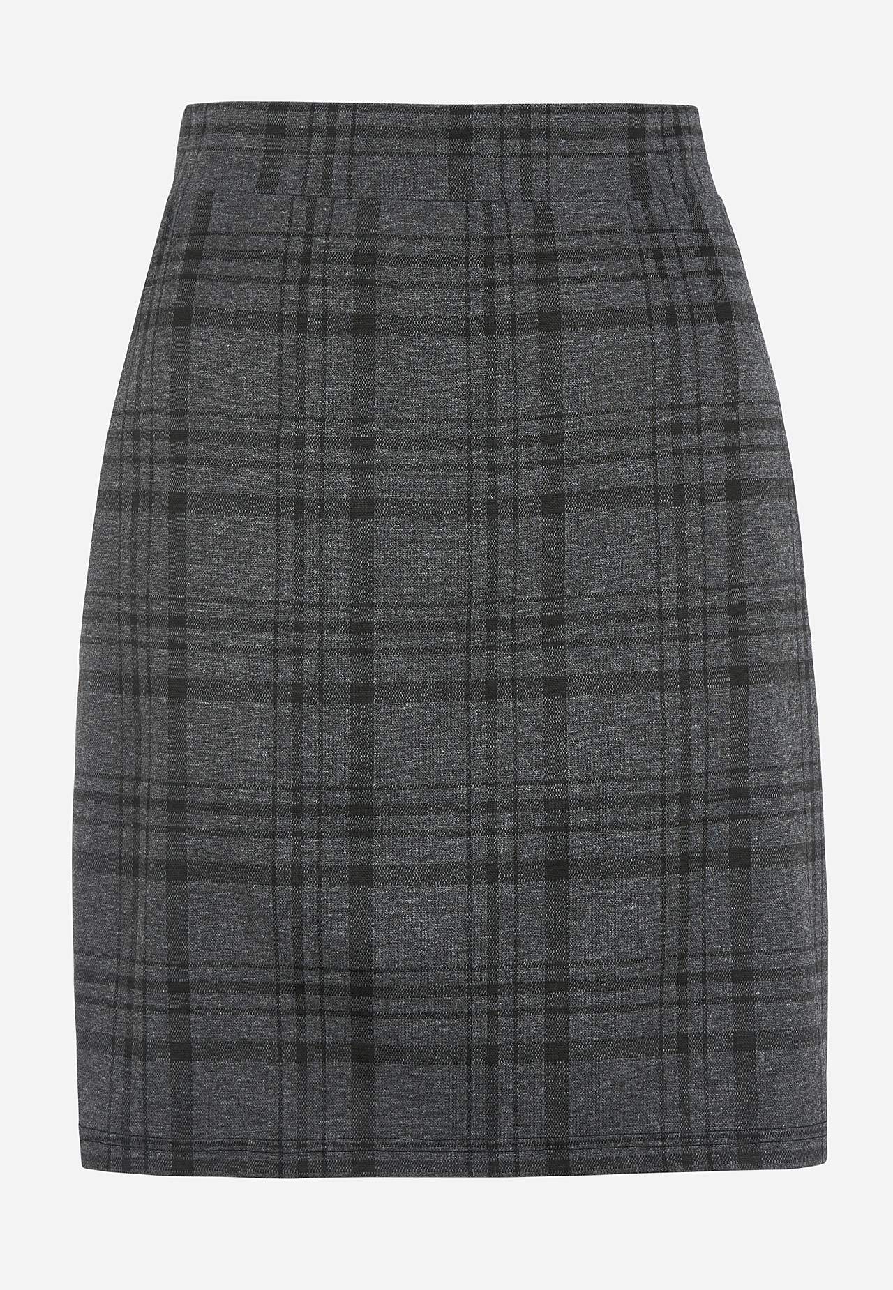 Checked jersey skirt