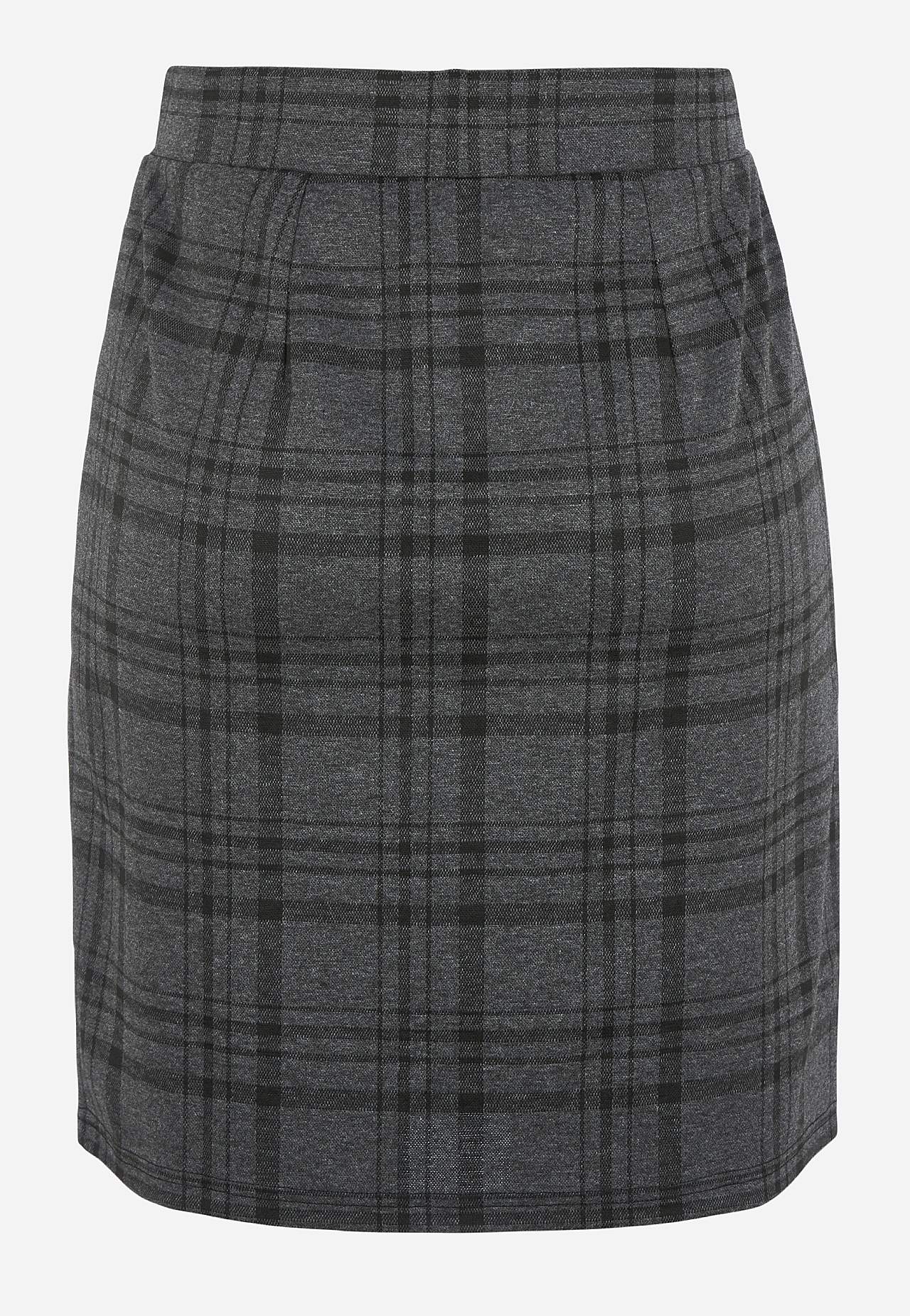 Checked jersey skirt