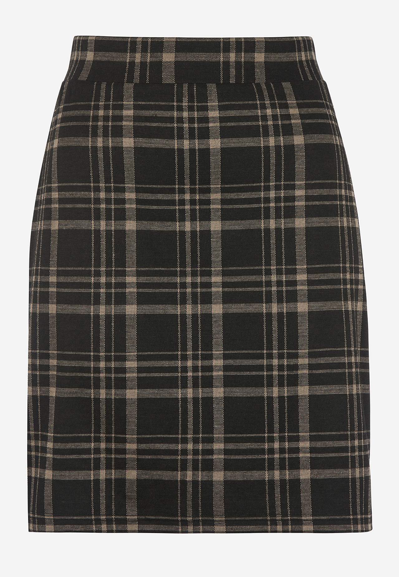 Checked jersey skirt