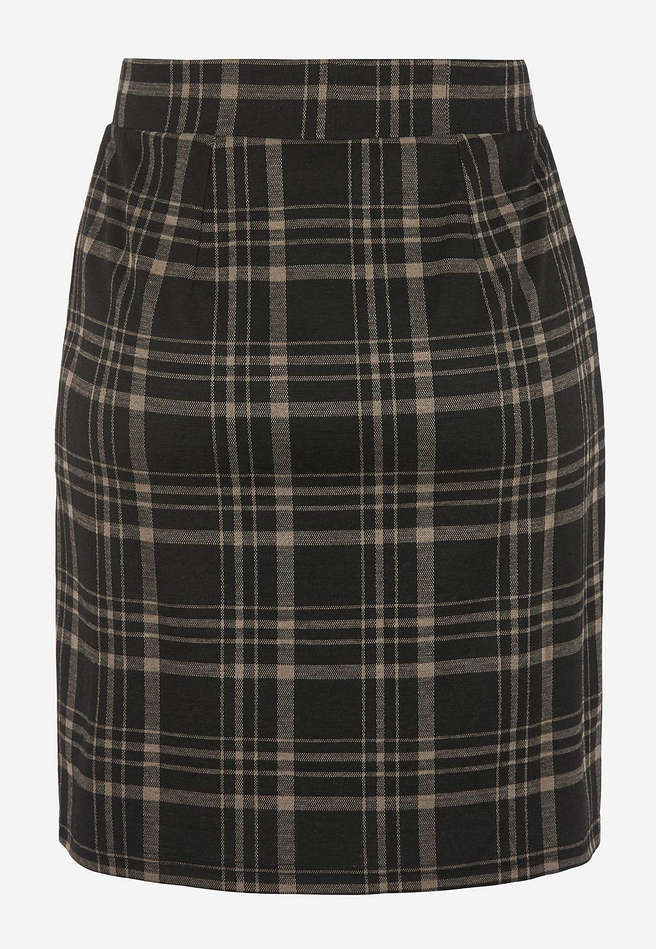 Checked jersey skirt