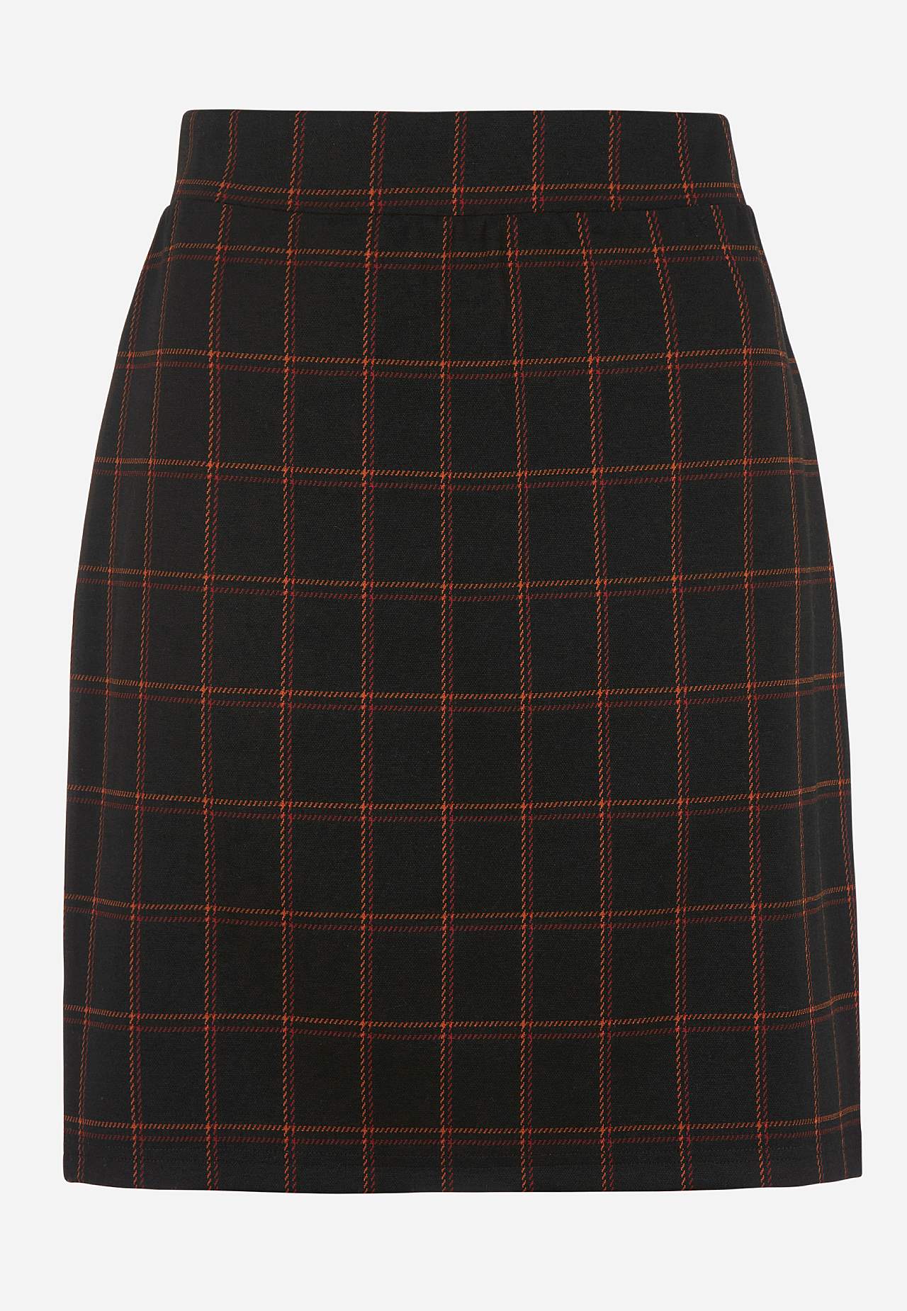 Checked jersey skirt