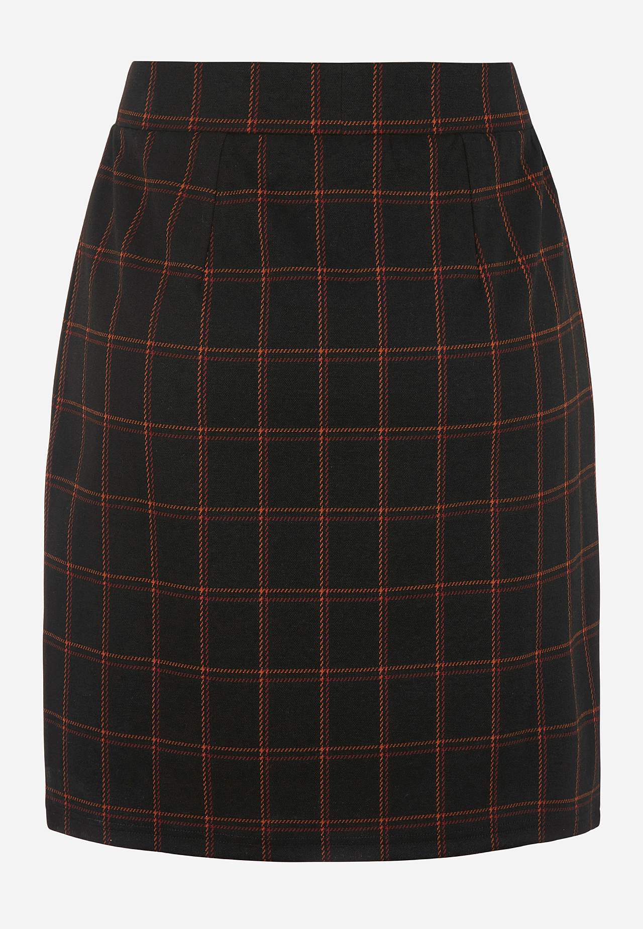 Checked jersey skirt