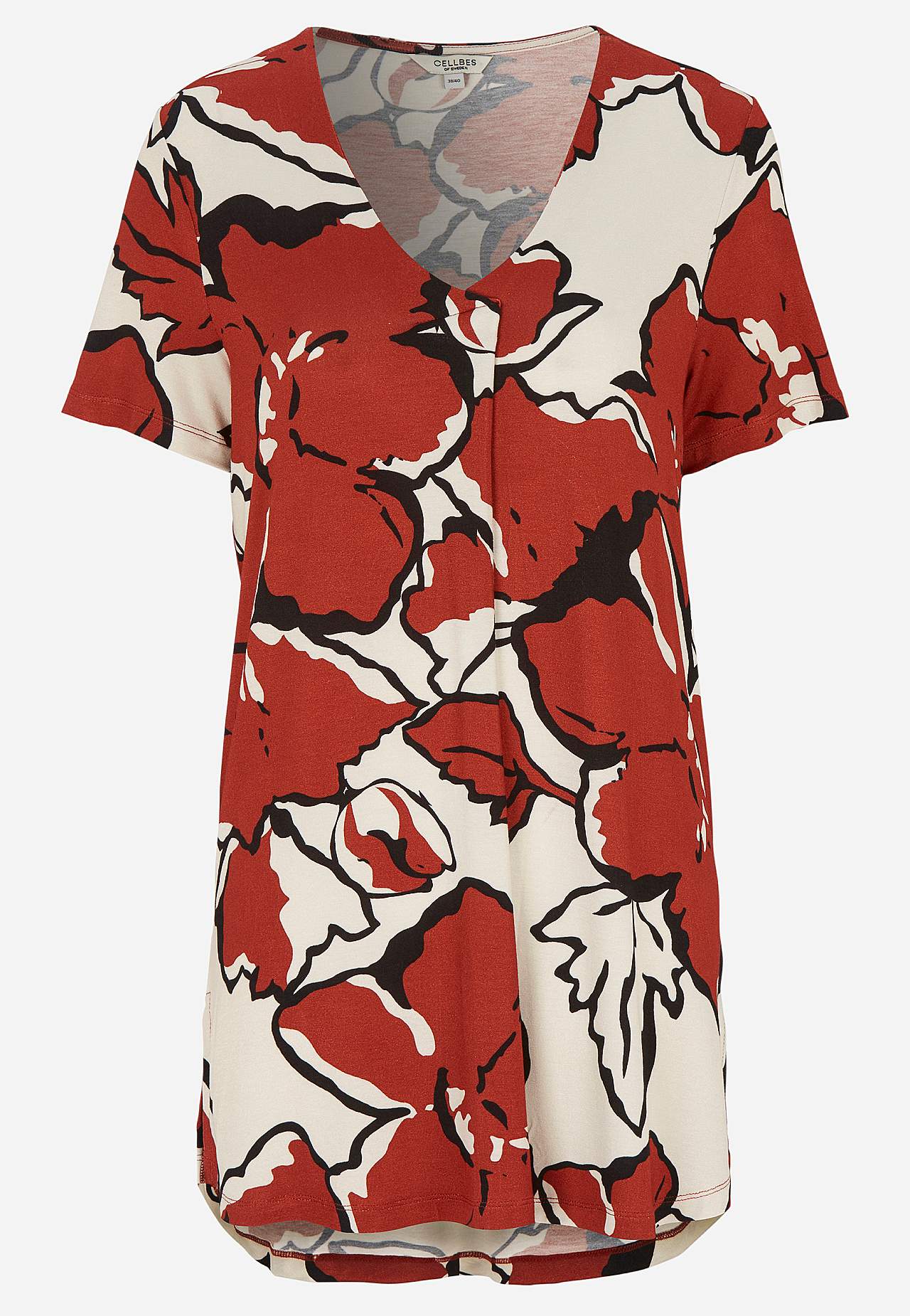 V-neck jersey tuniq