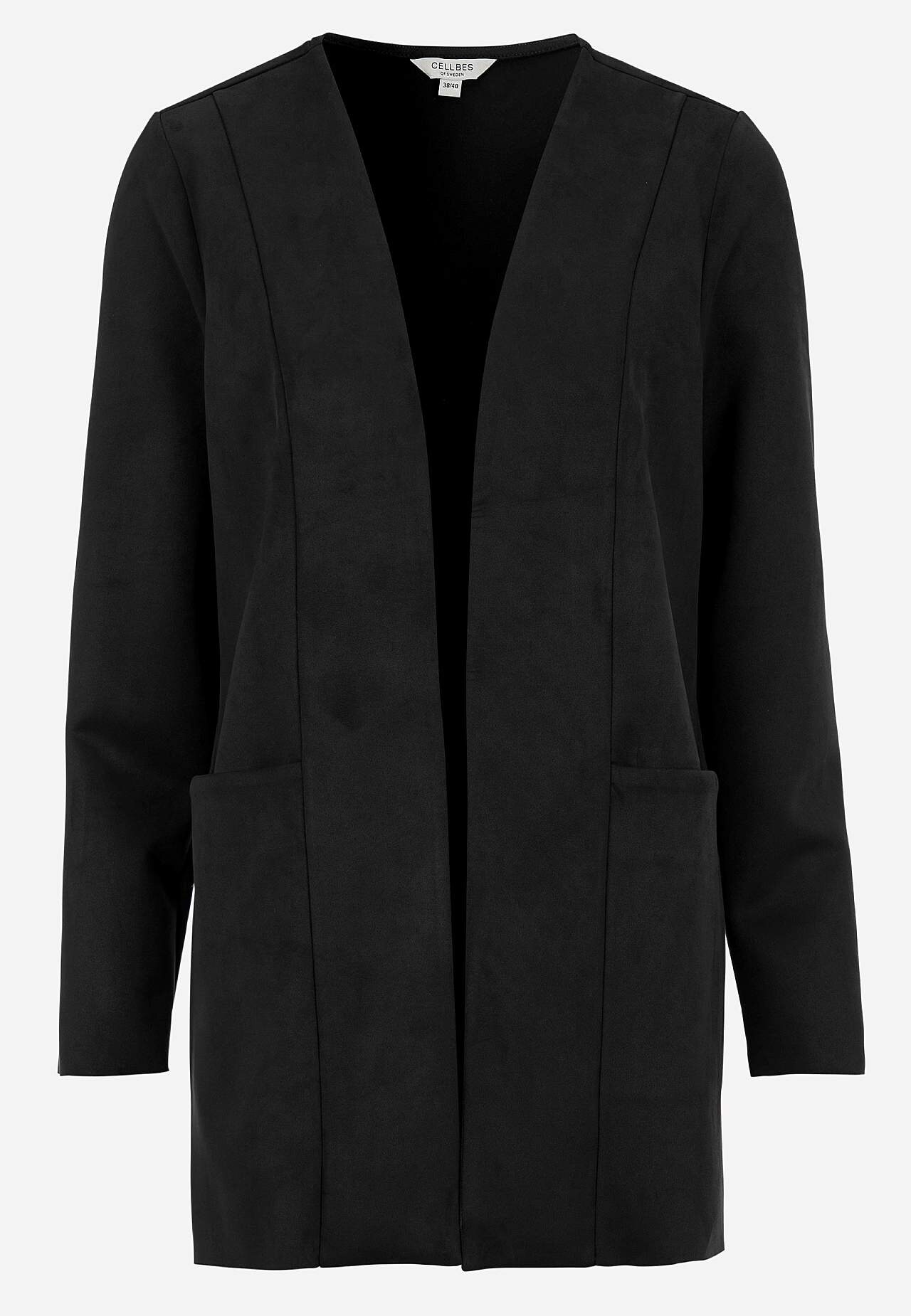 Tricot jacket with suede look