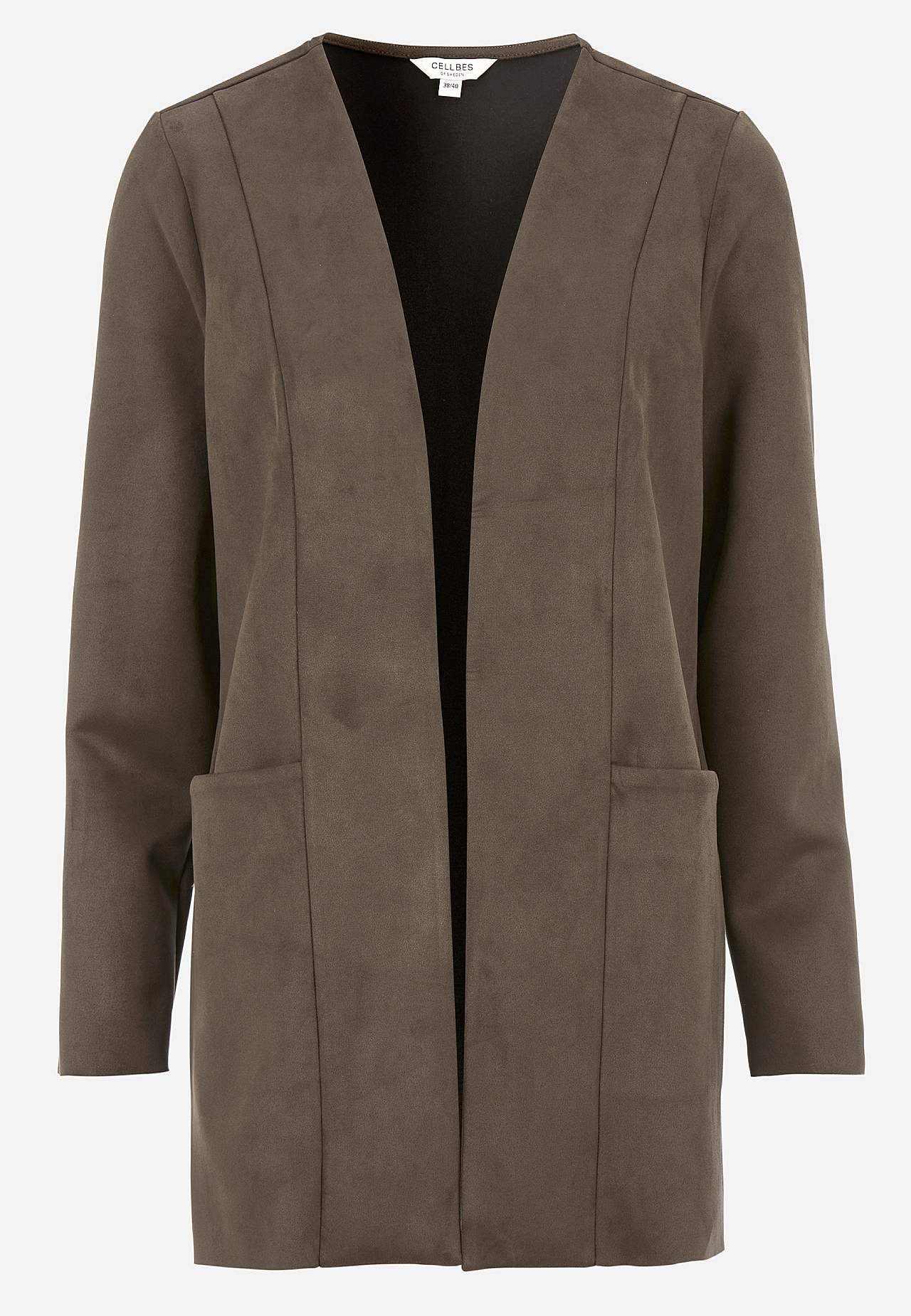 Tricot jacket with suede look