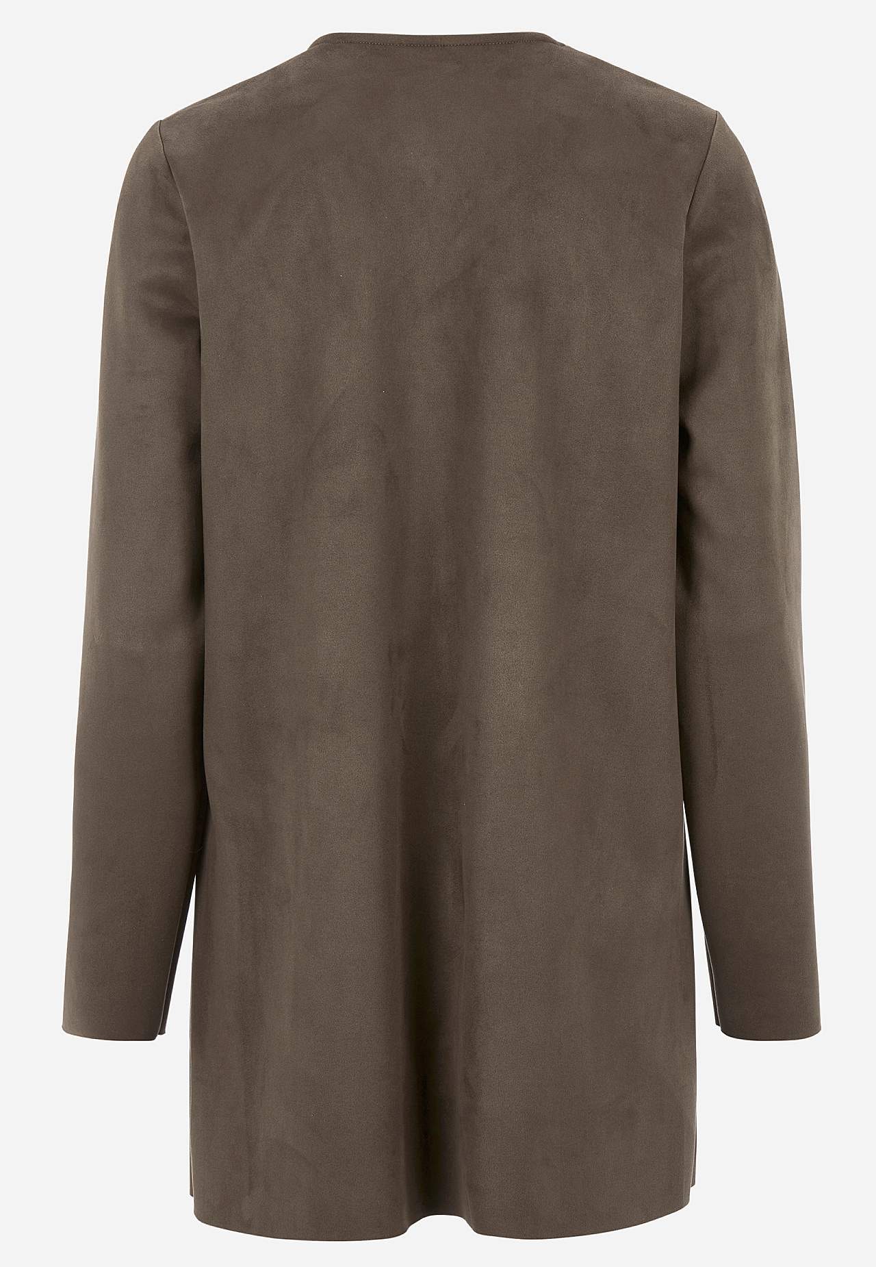 Tricot jacket with suede look