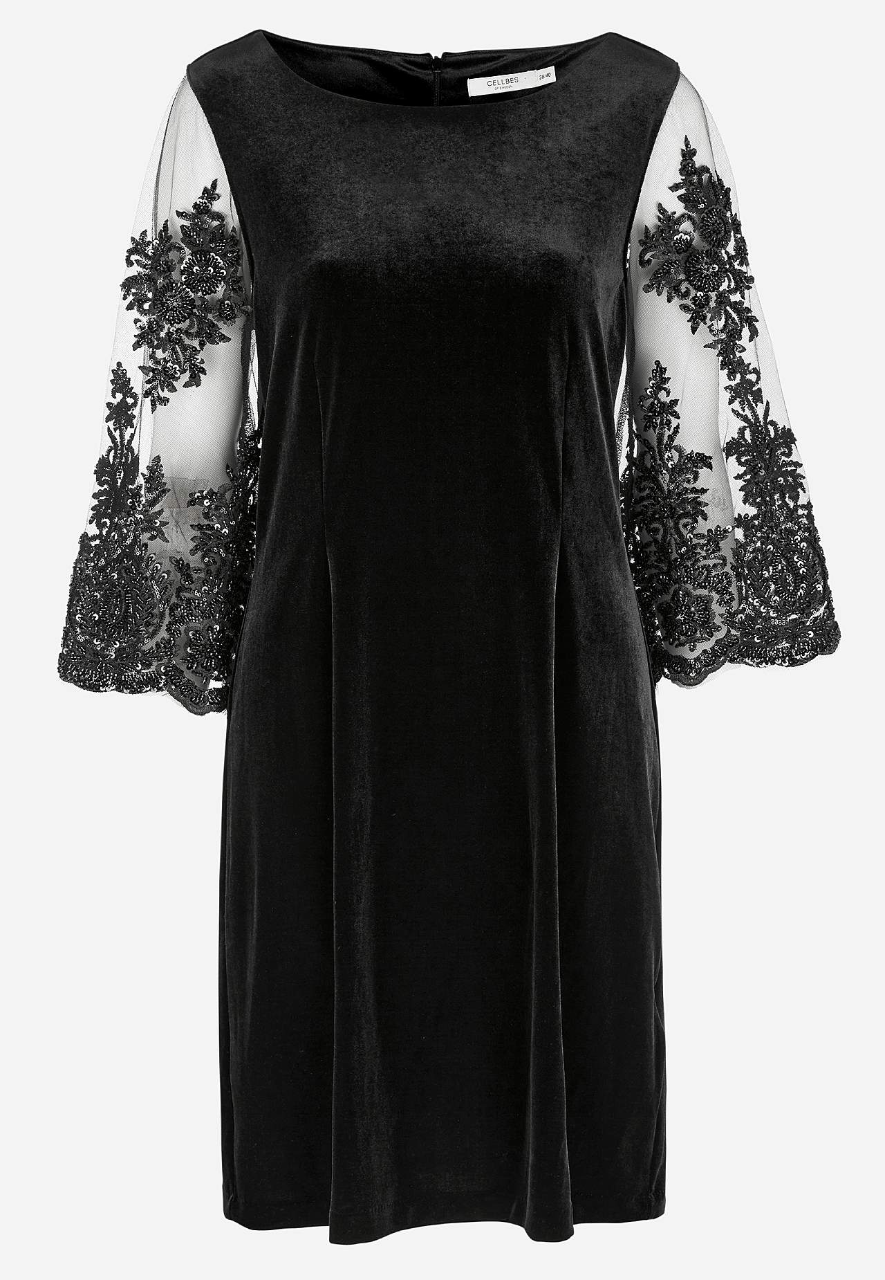 Party dress with lace and bead embroidery