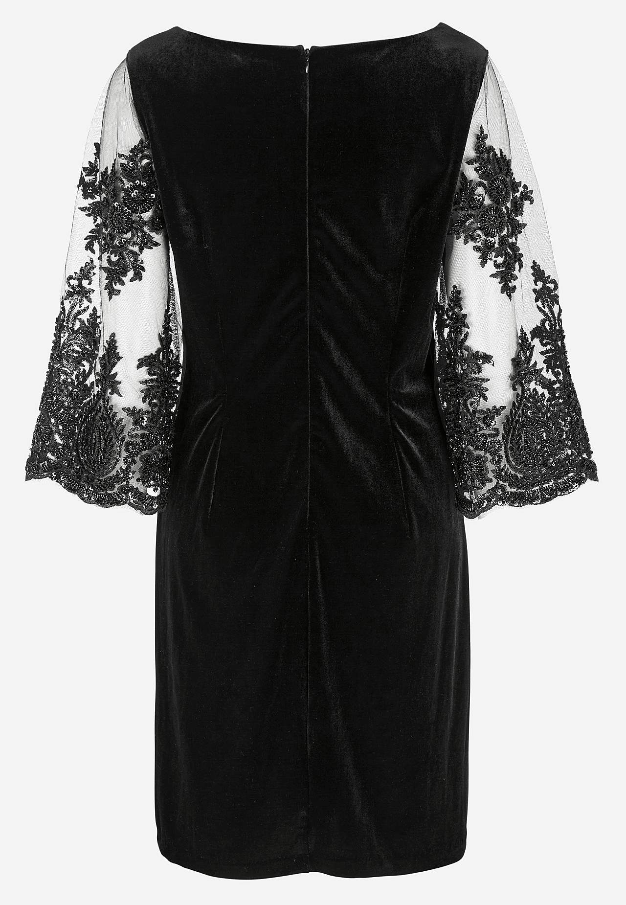Party dress with lace and bead embroidery