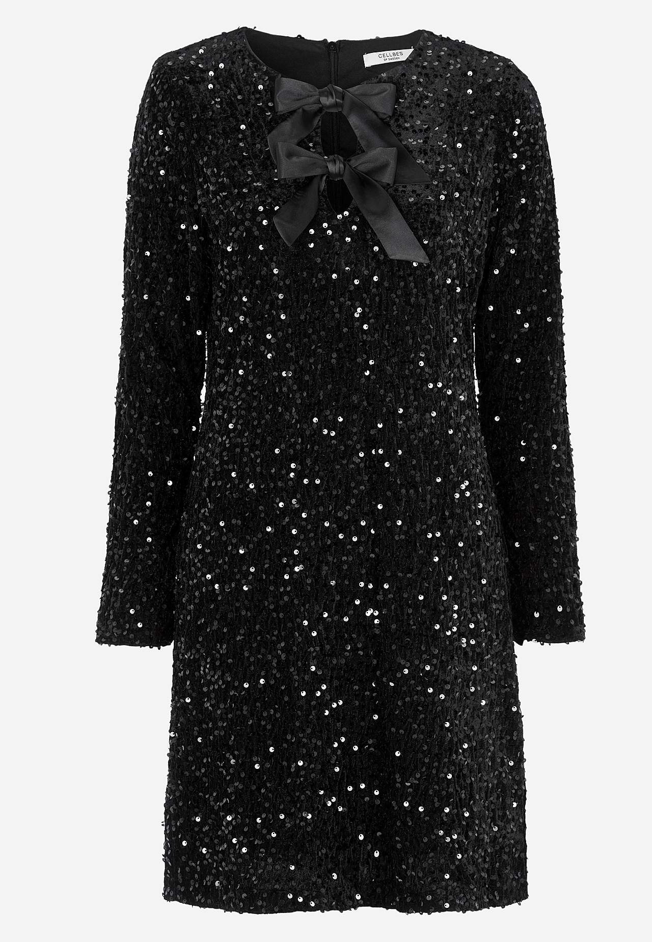 Sequin dress in stretchy velour