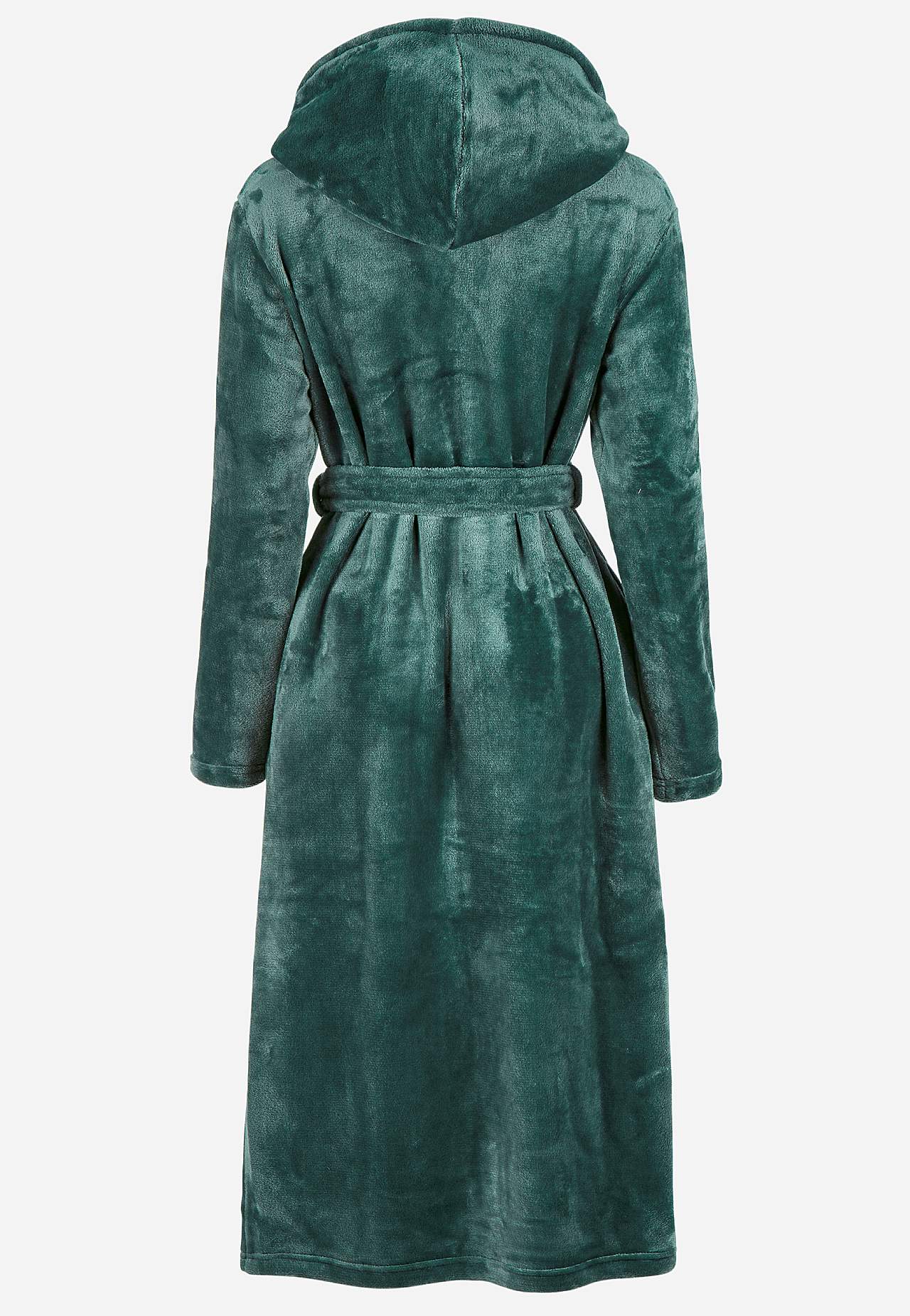 Dressing gown in fleece with hood