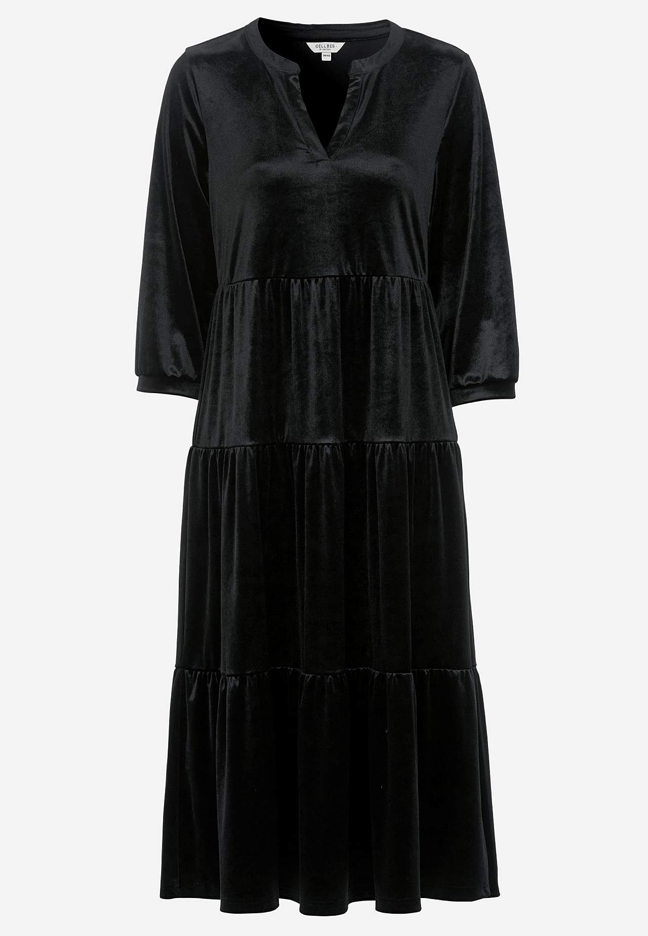Velvet dress with frill