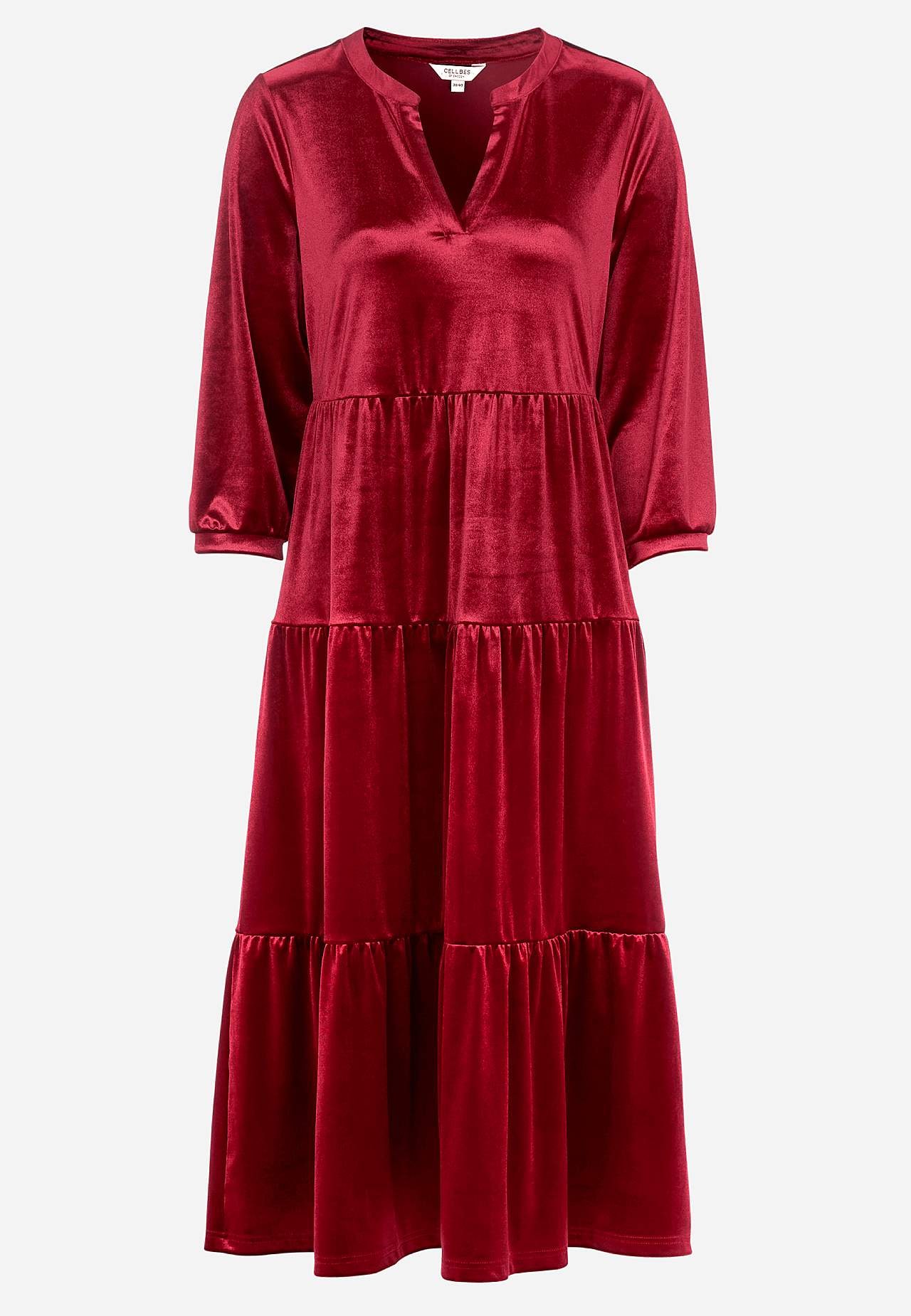 Velvet dress with frill