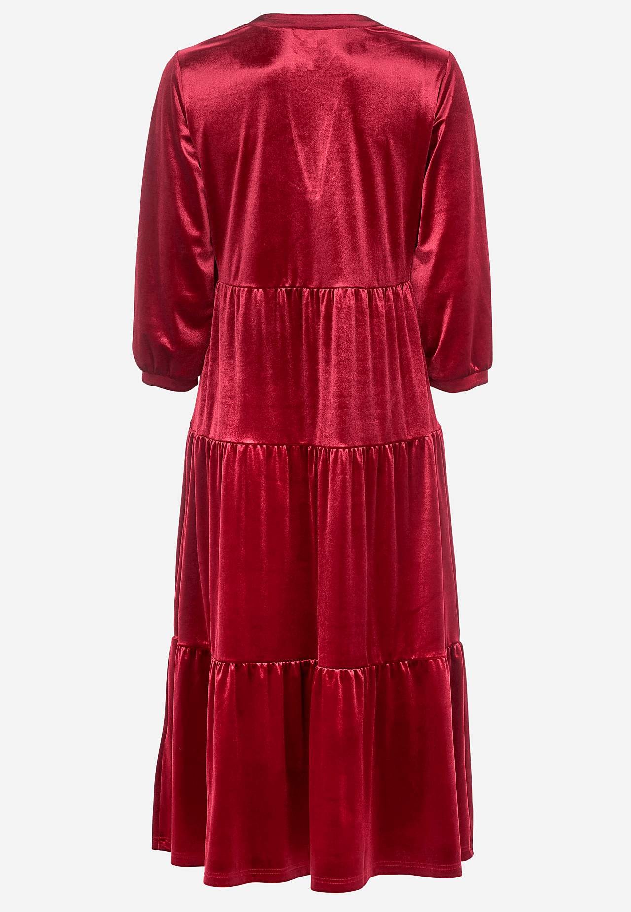 Velvet dress with frill