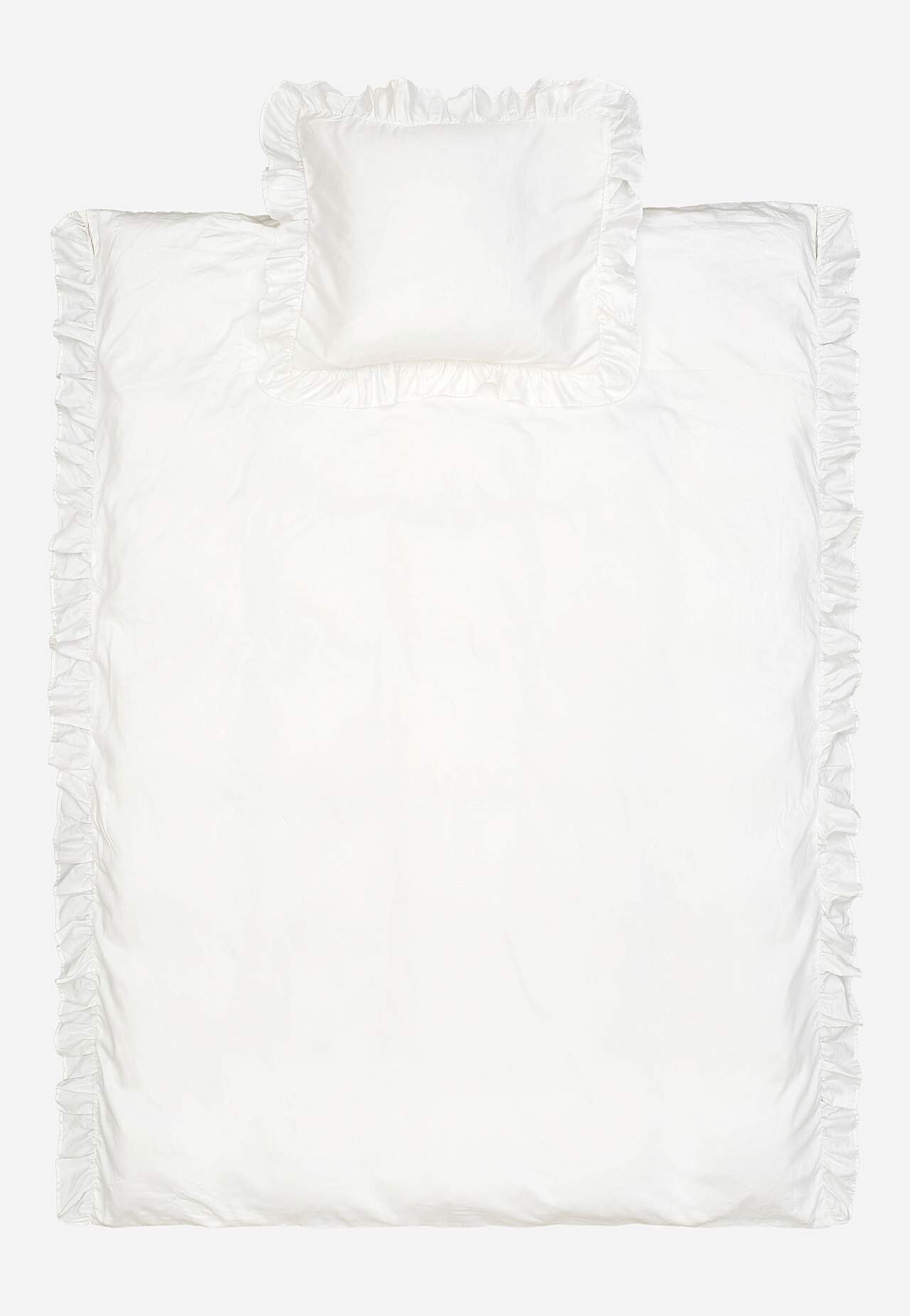 Duvet cover sets in satin with frills Organic cotton