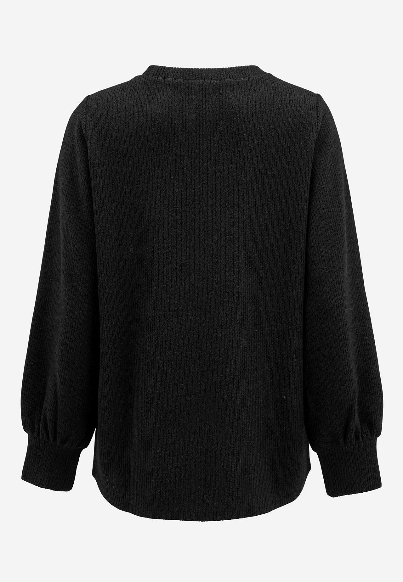 Ribbed tunic with rhinestone buttons