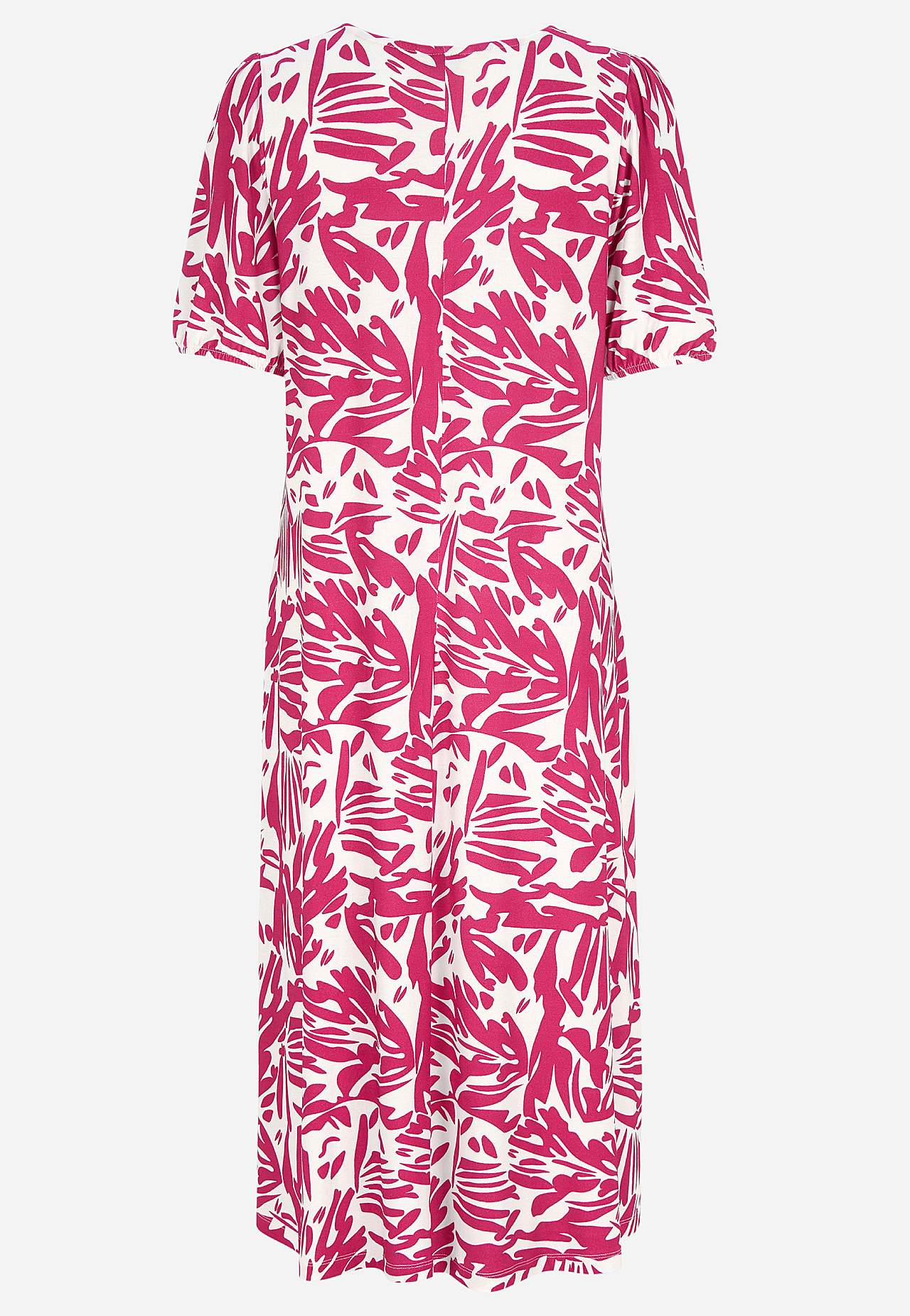 Jersey dress with puff sleeves