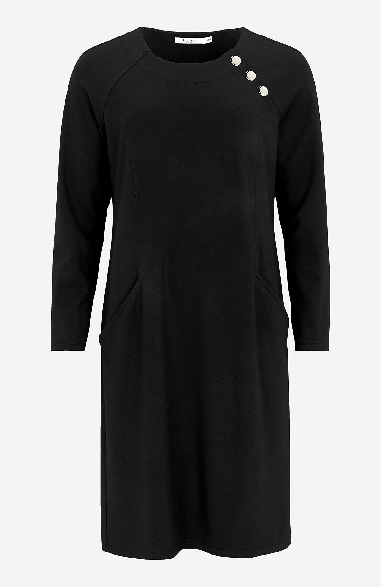 Jersey dress with button decor