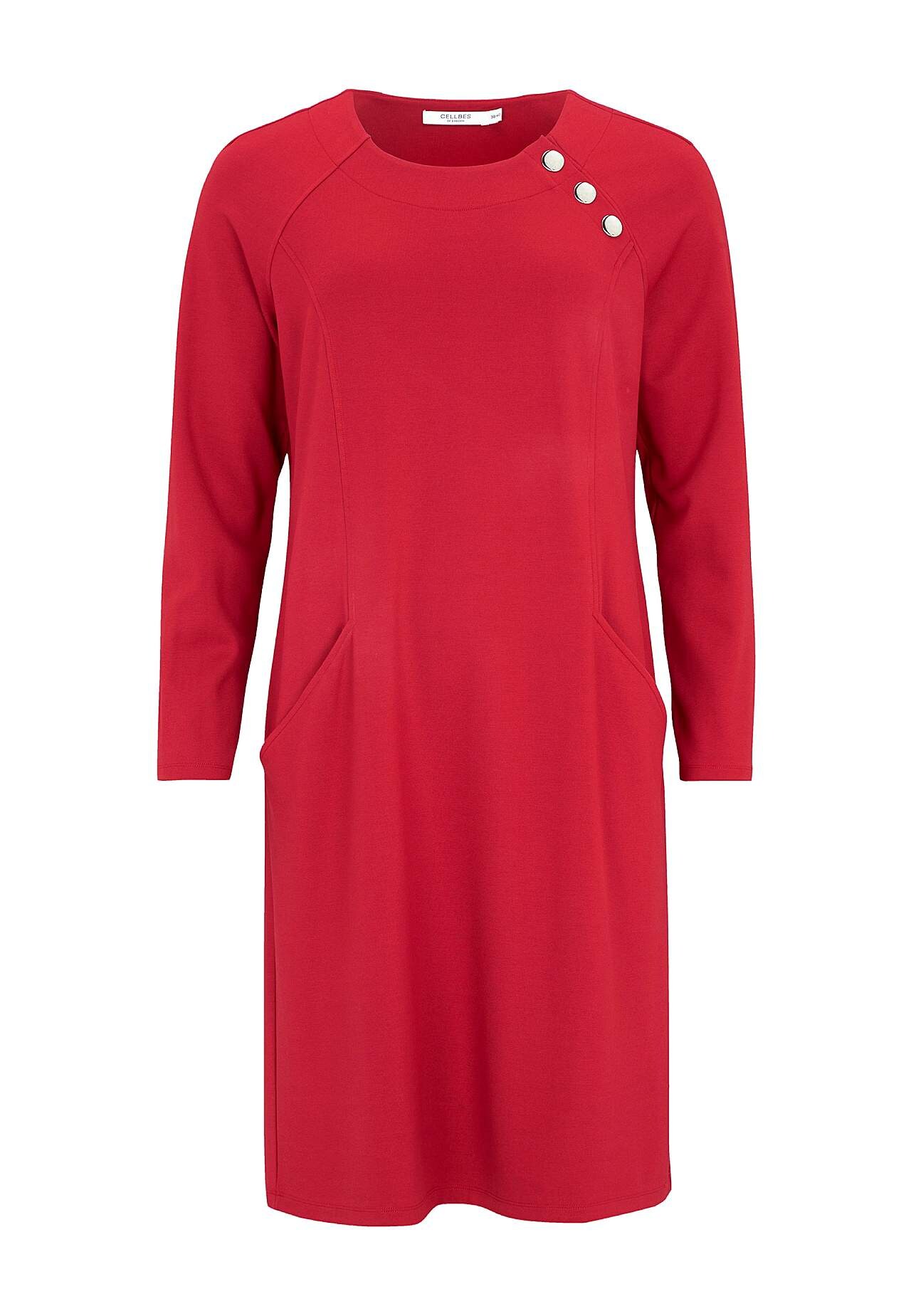 Jersey dress with button decor