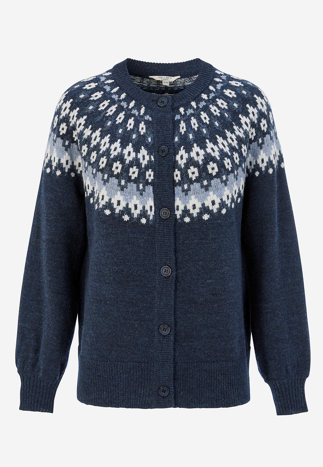 Jacquard patterned cardigan