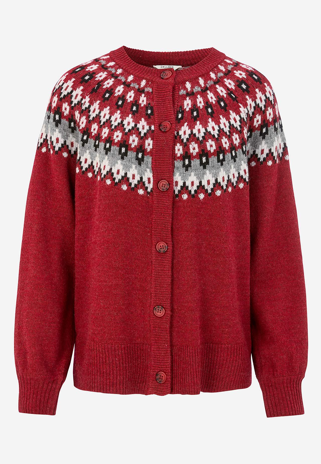 Jacquard patterned cardigan