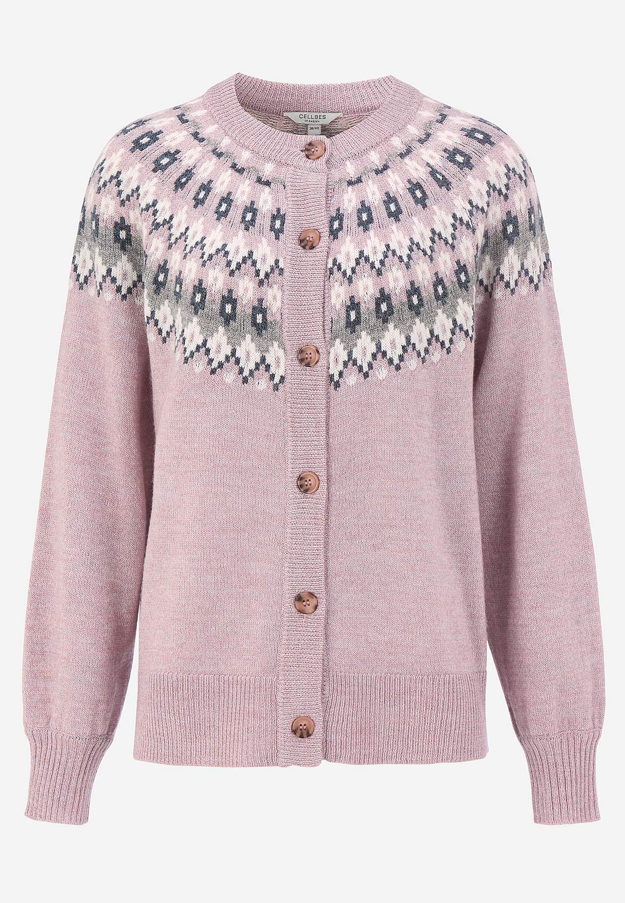 Jacquard patterned cardigan