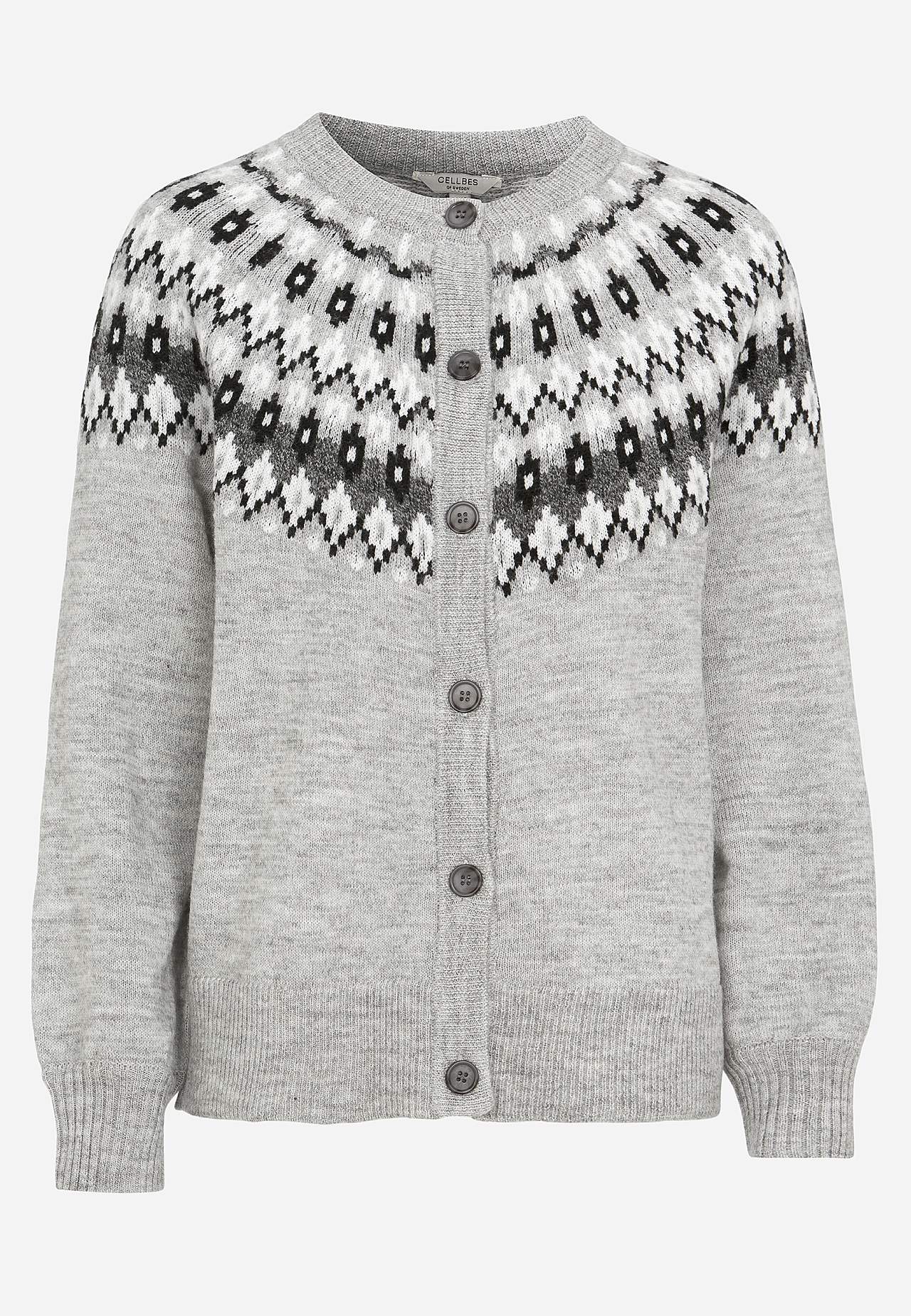 Jacquard patterned cardigan