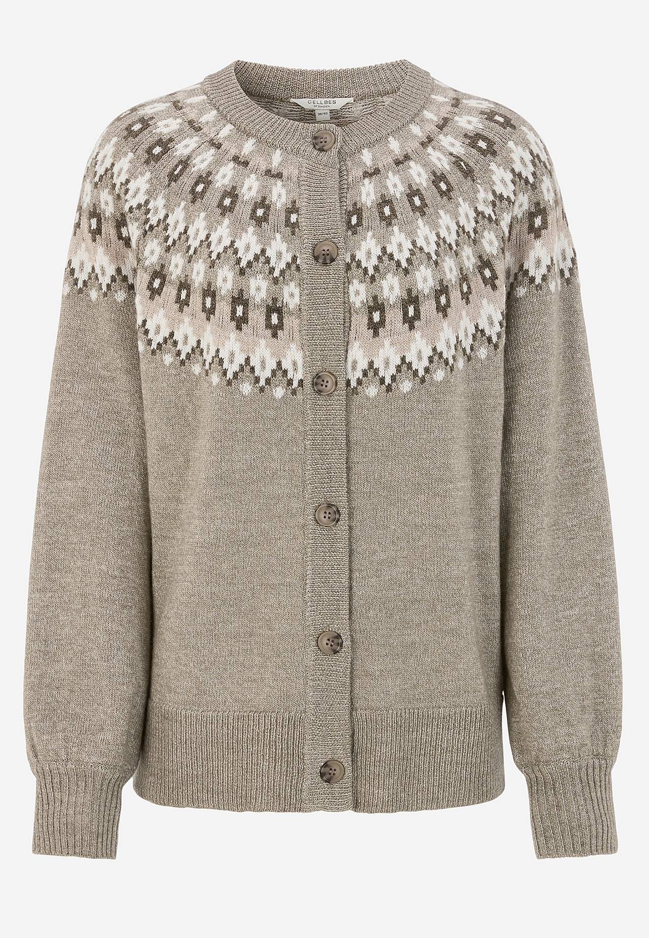 Jacquard patterned cardigan