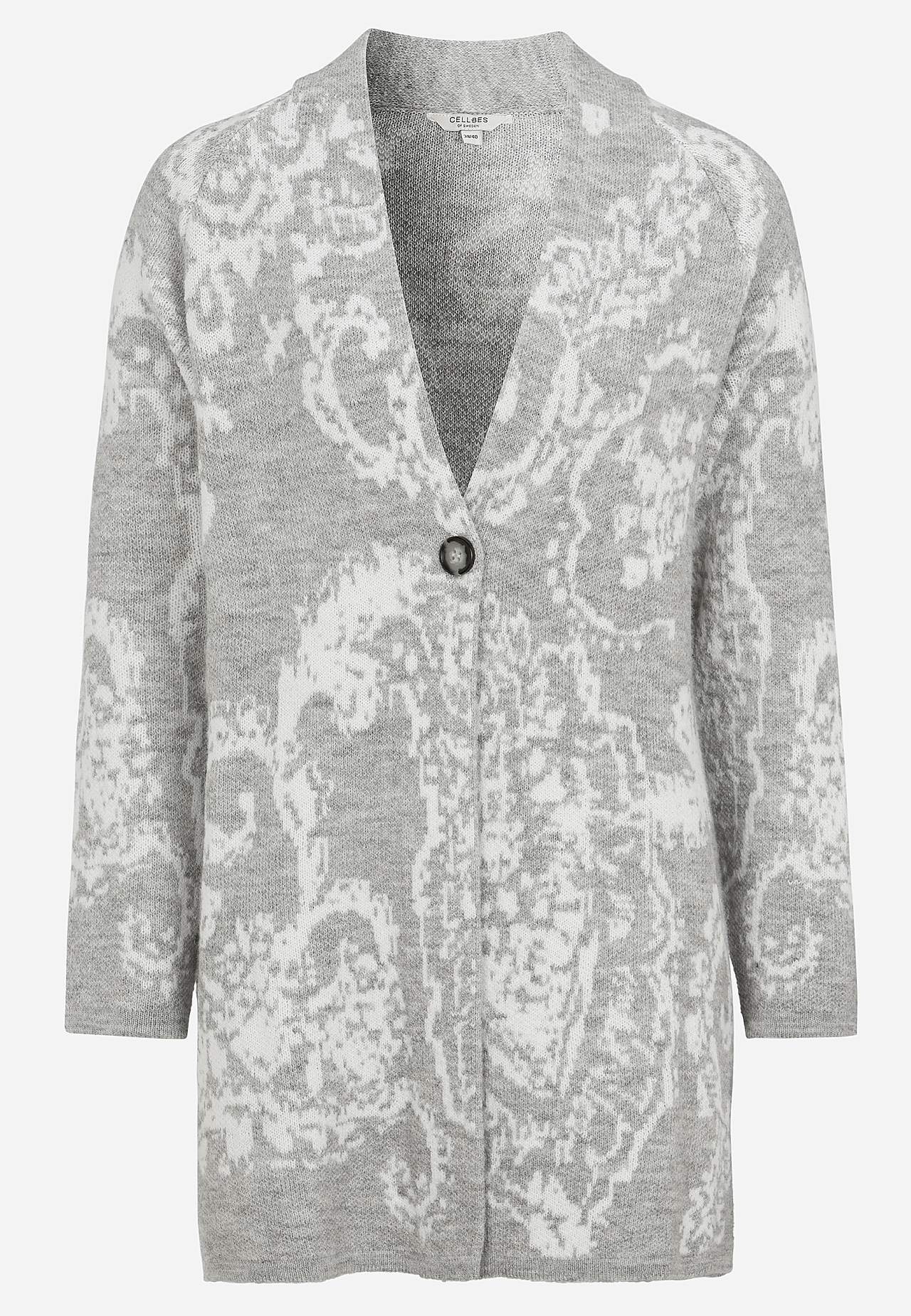 Jacquard-knit cardigan