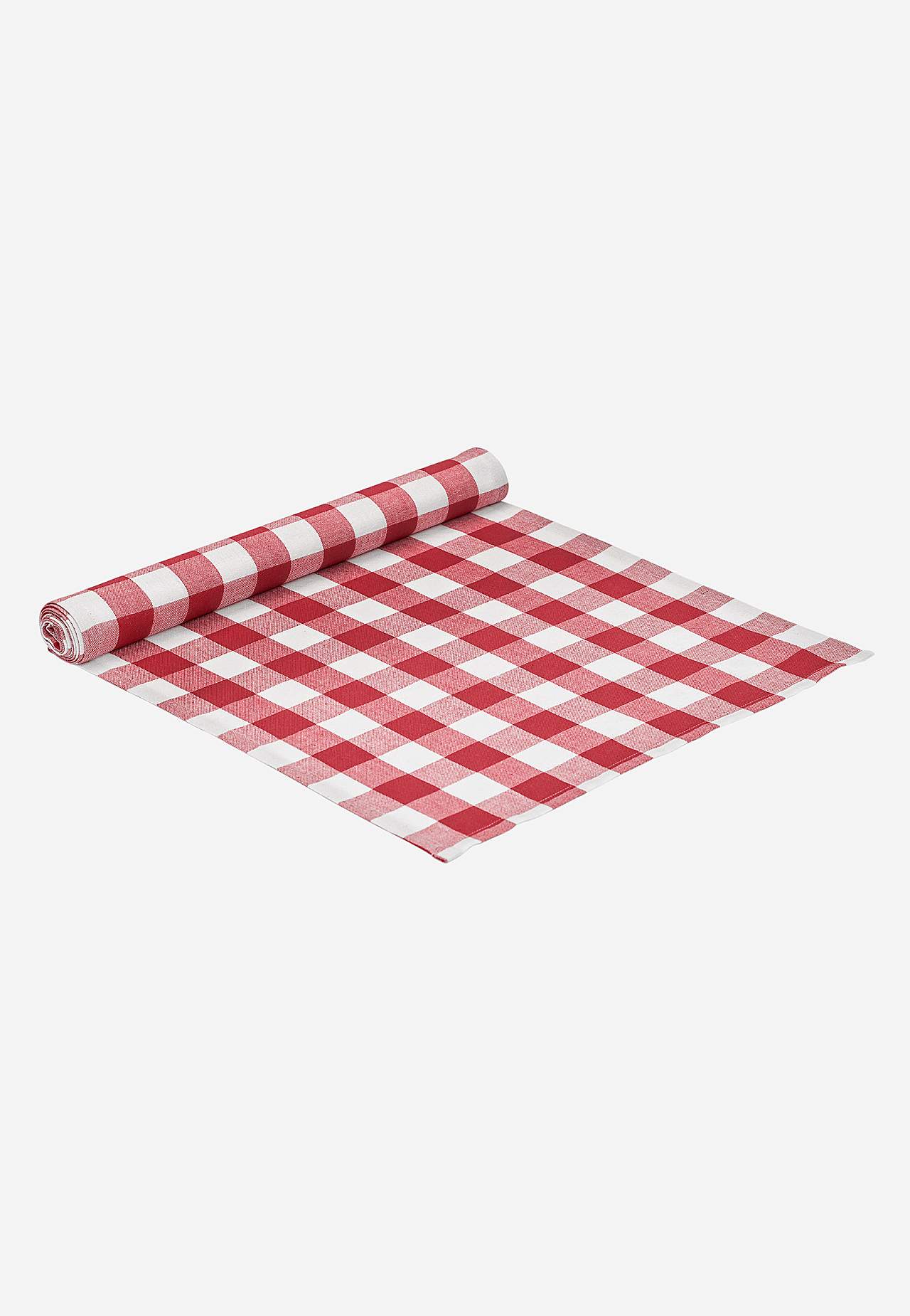 Woven, checked table runner