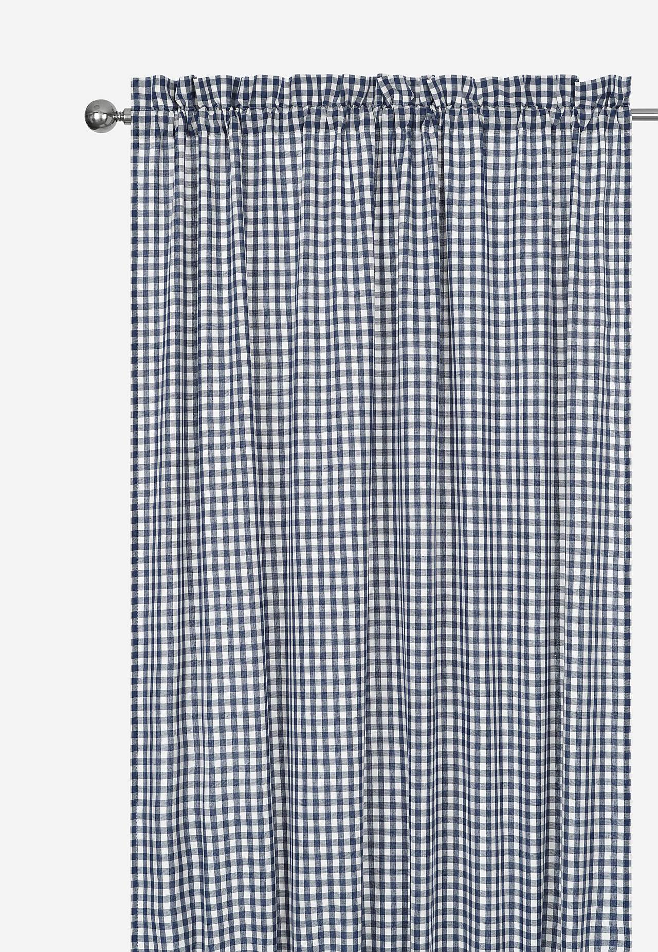 Vævet, ternet panelgardiner 2-pack billede