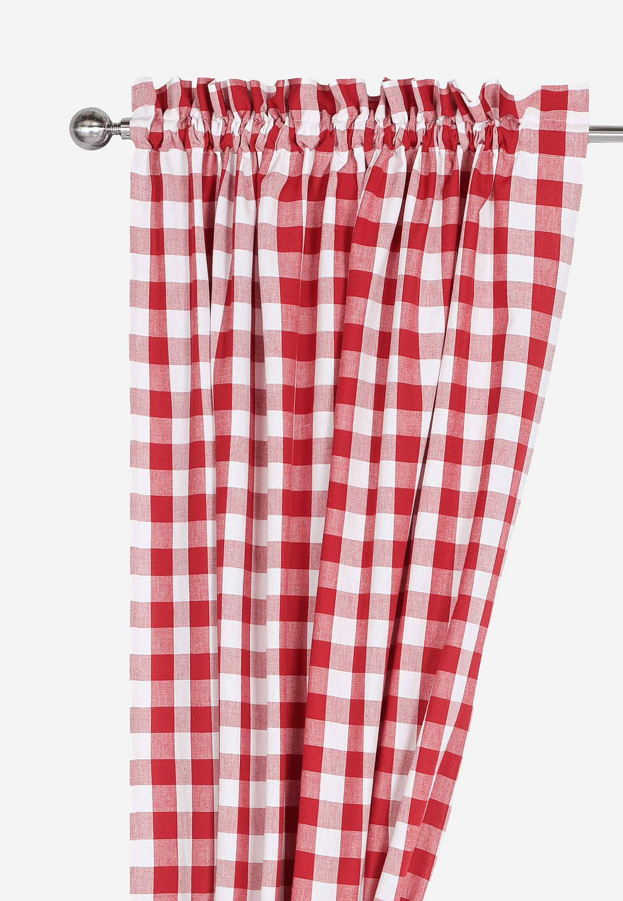 Woven, checked curtain panels 2-pack