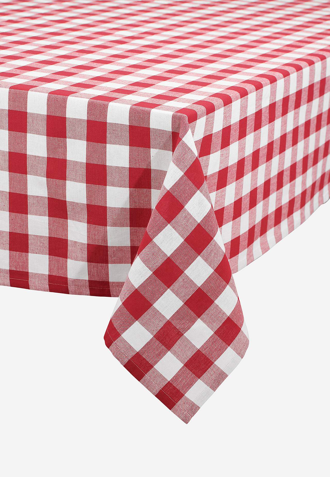 Woven, checked tablecloth