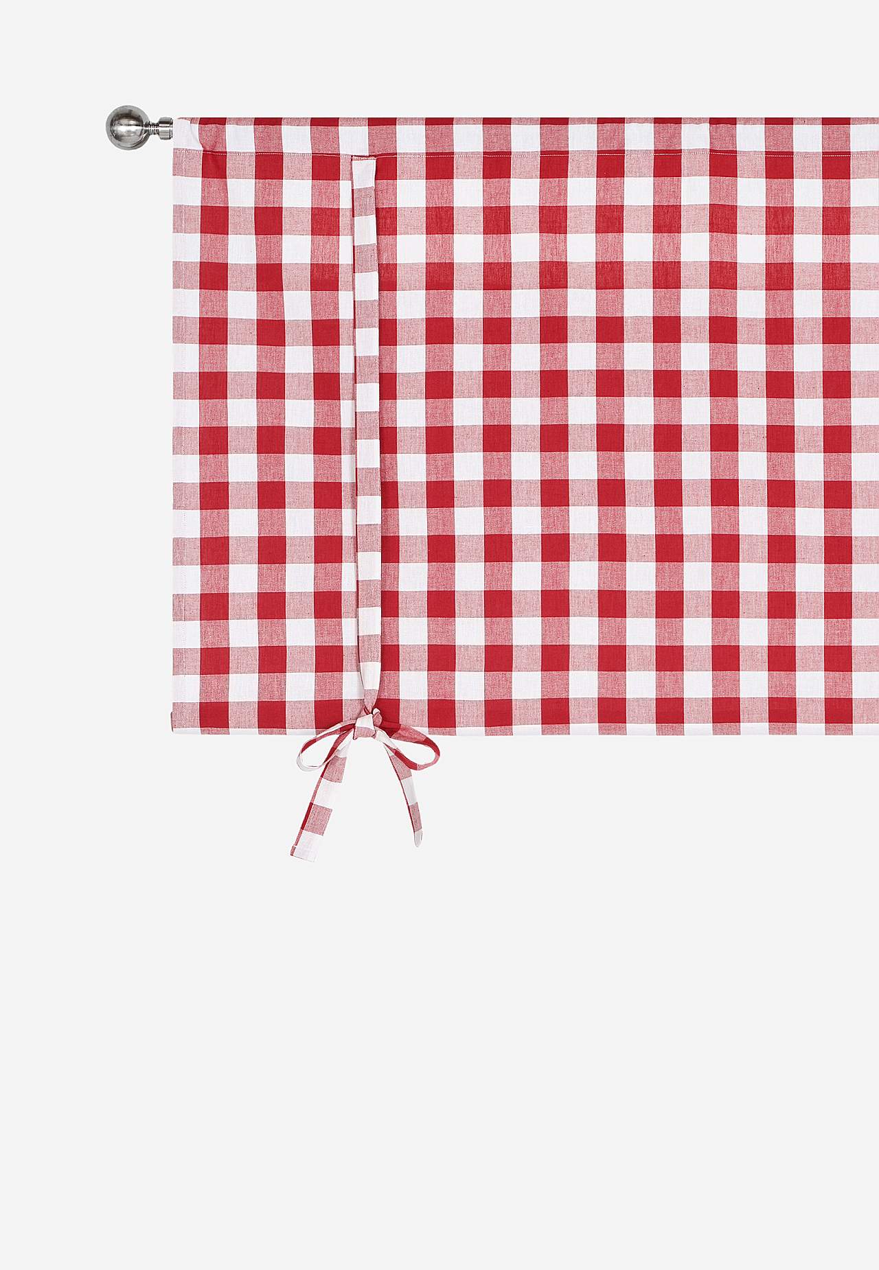 Woven, checked roman blind