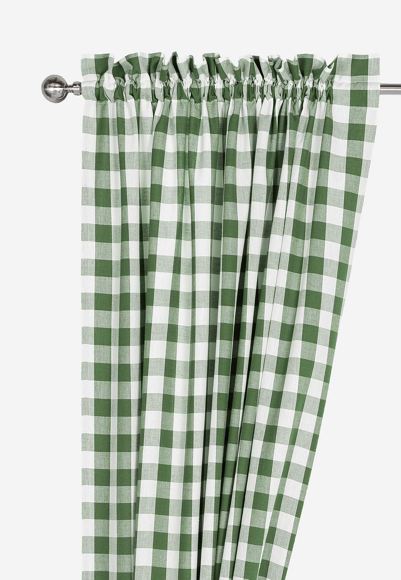 Woven, checked curtain panels 2-pack