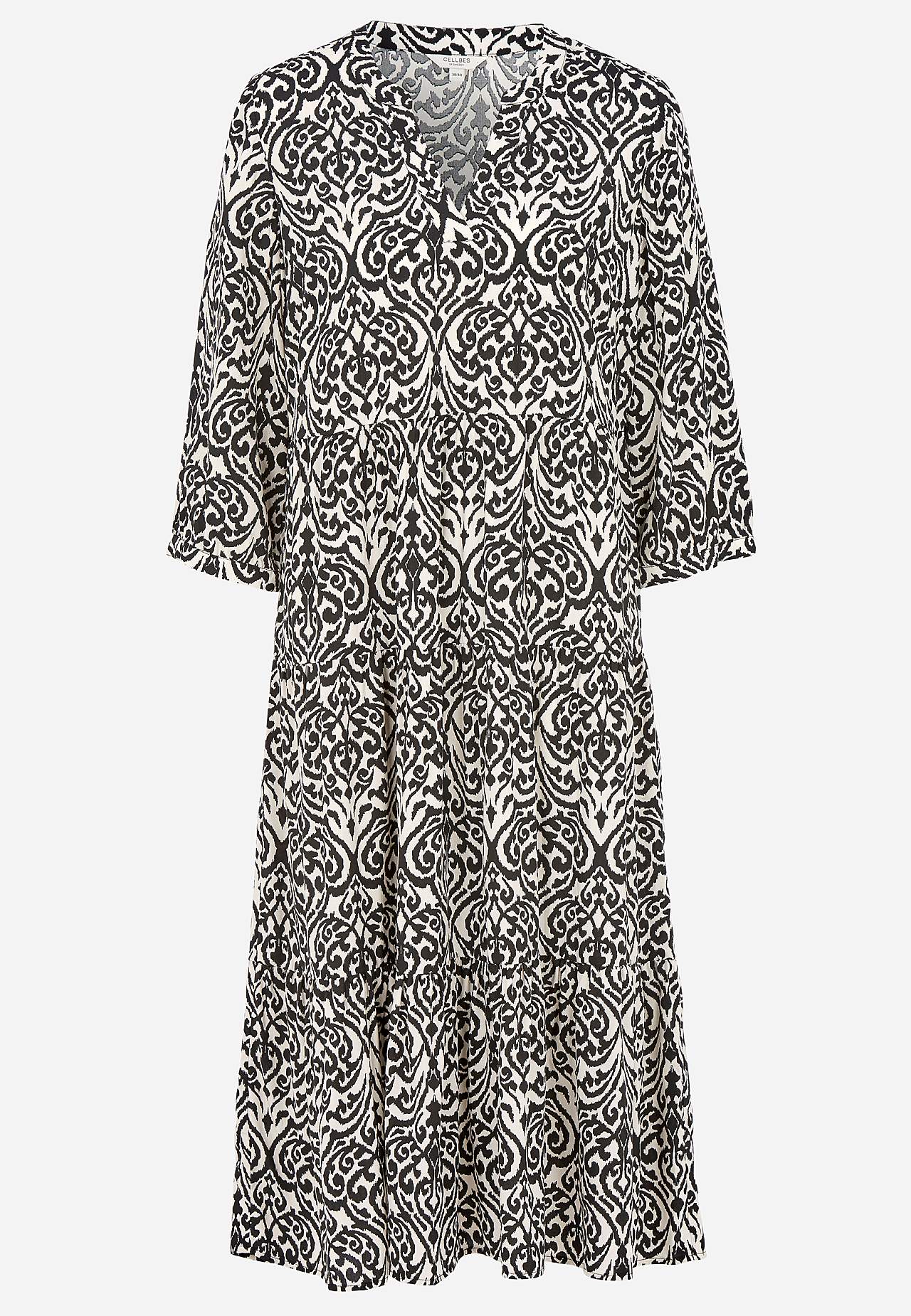 Dress with flounces