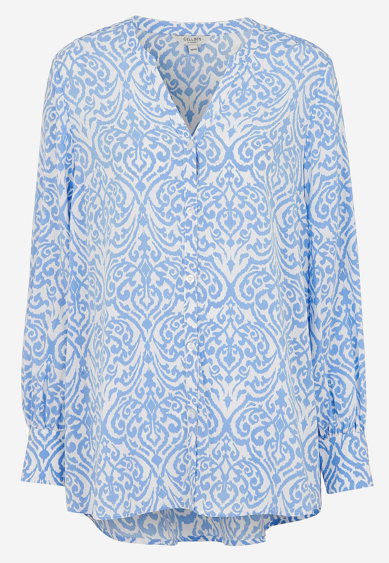 Woven tunic with buttons